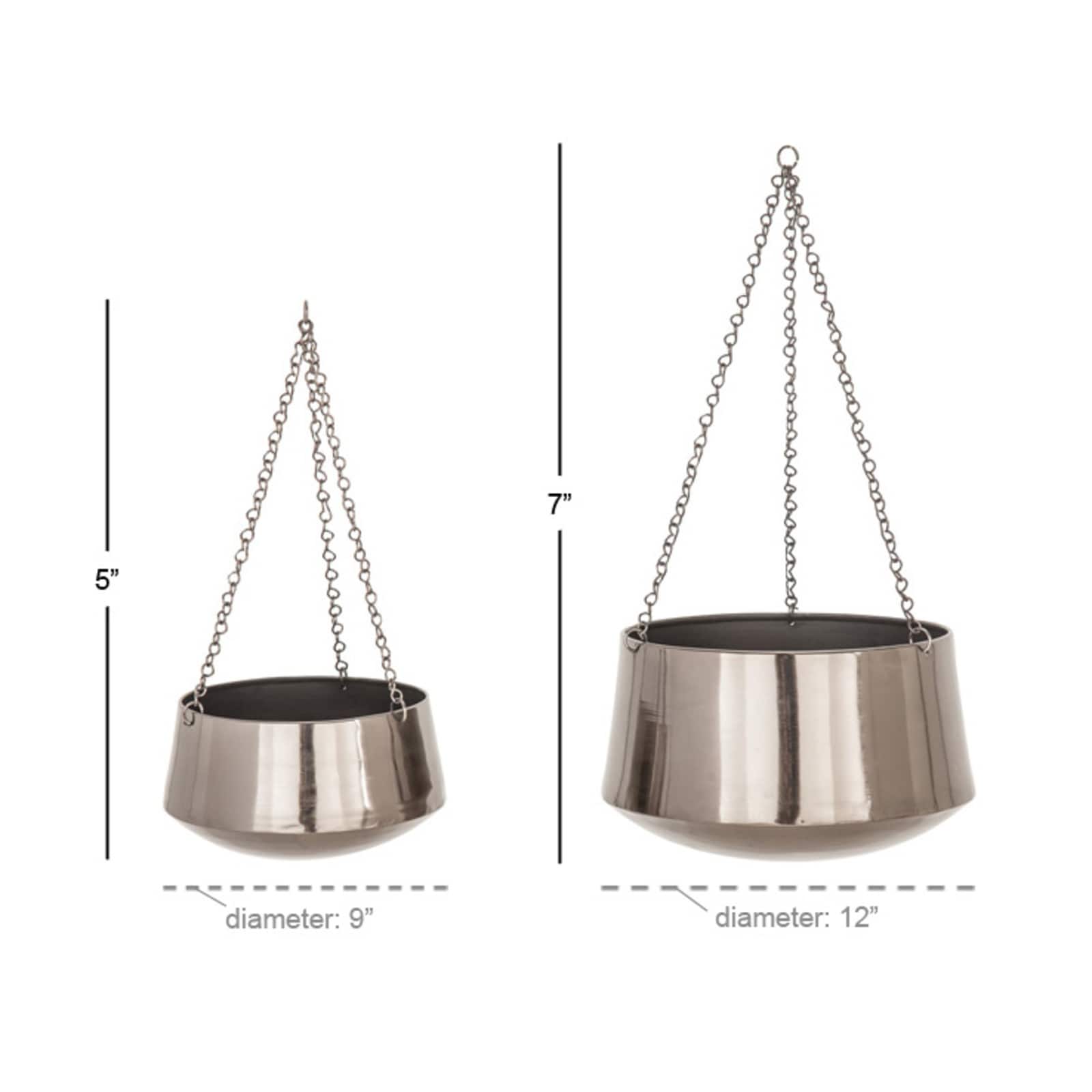 Black Metal Glam Planter Set, 5" & 7"
