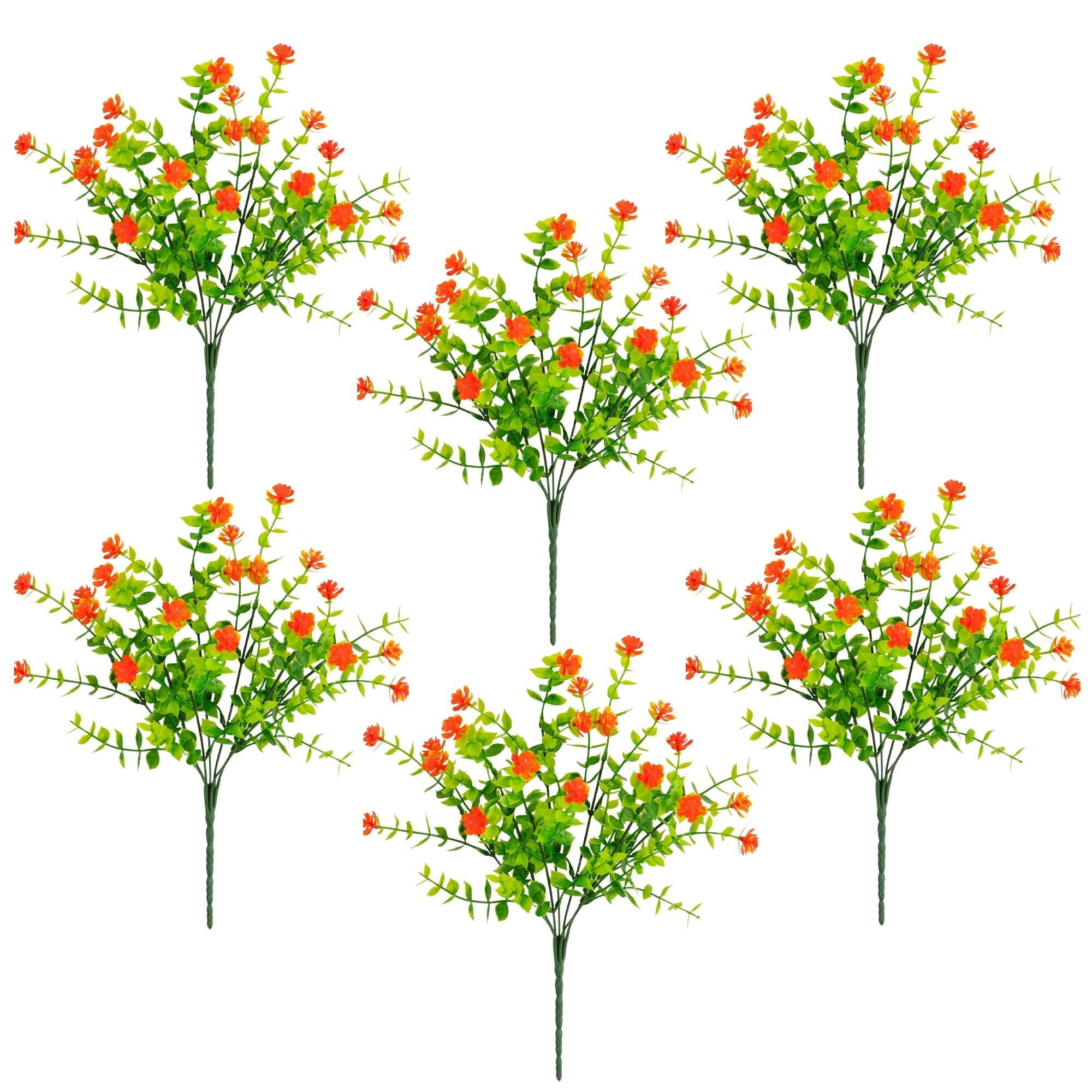 13" UV Resistant Artificial Flowering Mini Rose Bushes