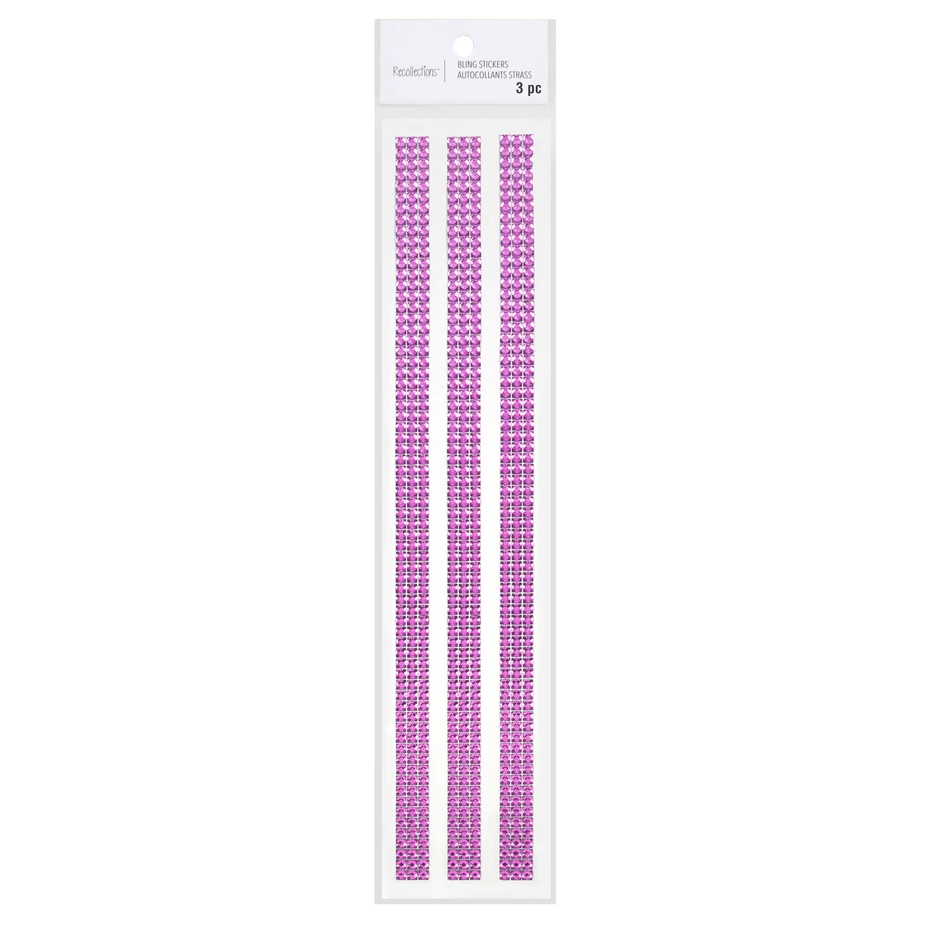 12 Packs: 3 ct. (36 total) Violet Border Bling Stickers by Recollections™