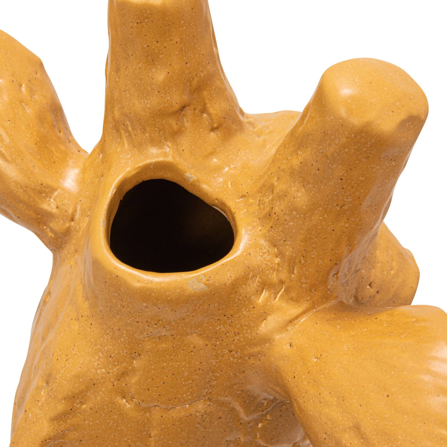 Hello Honey® 10.25" Matte Mustard Reactive Glaze Stoneware Giraffe Head Vase