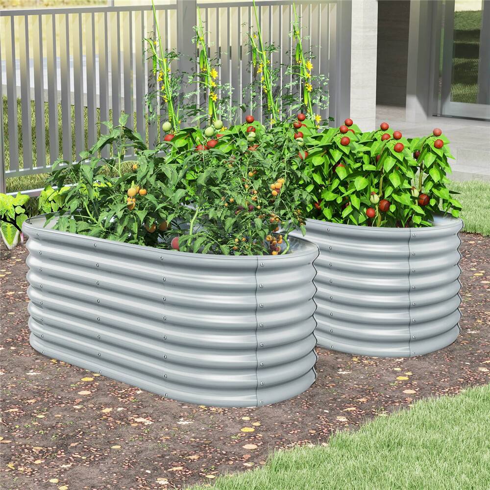 Costway Gray Raised Garden Bed Planters, 2ct.