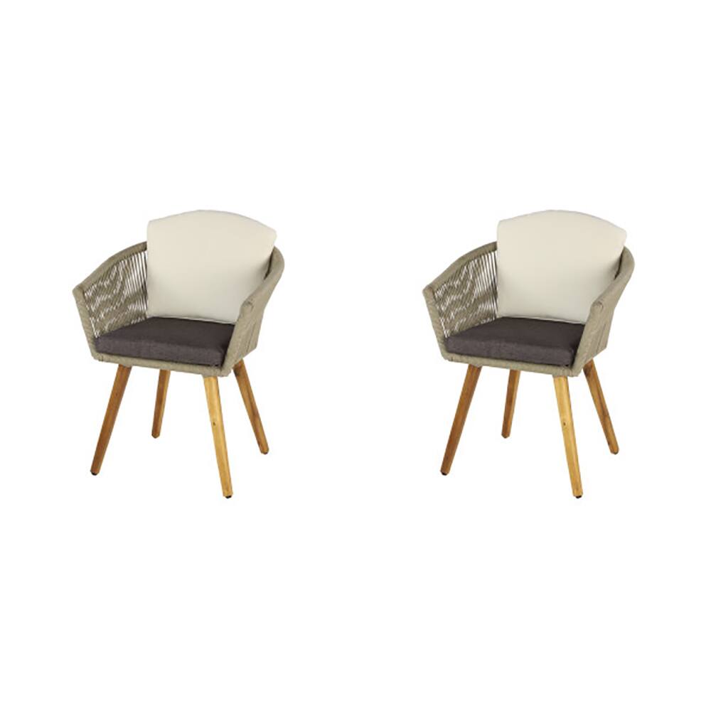 Light Brown Modern Outdoor Dining Chair Set