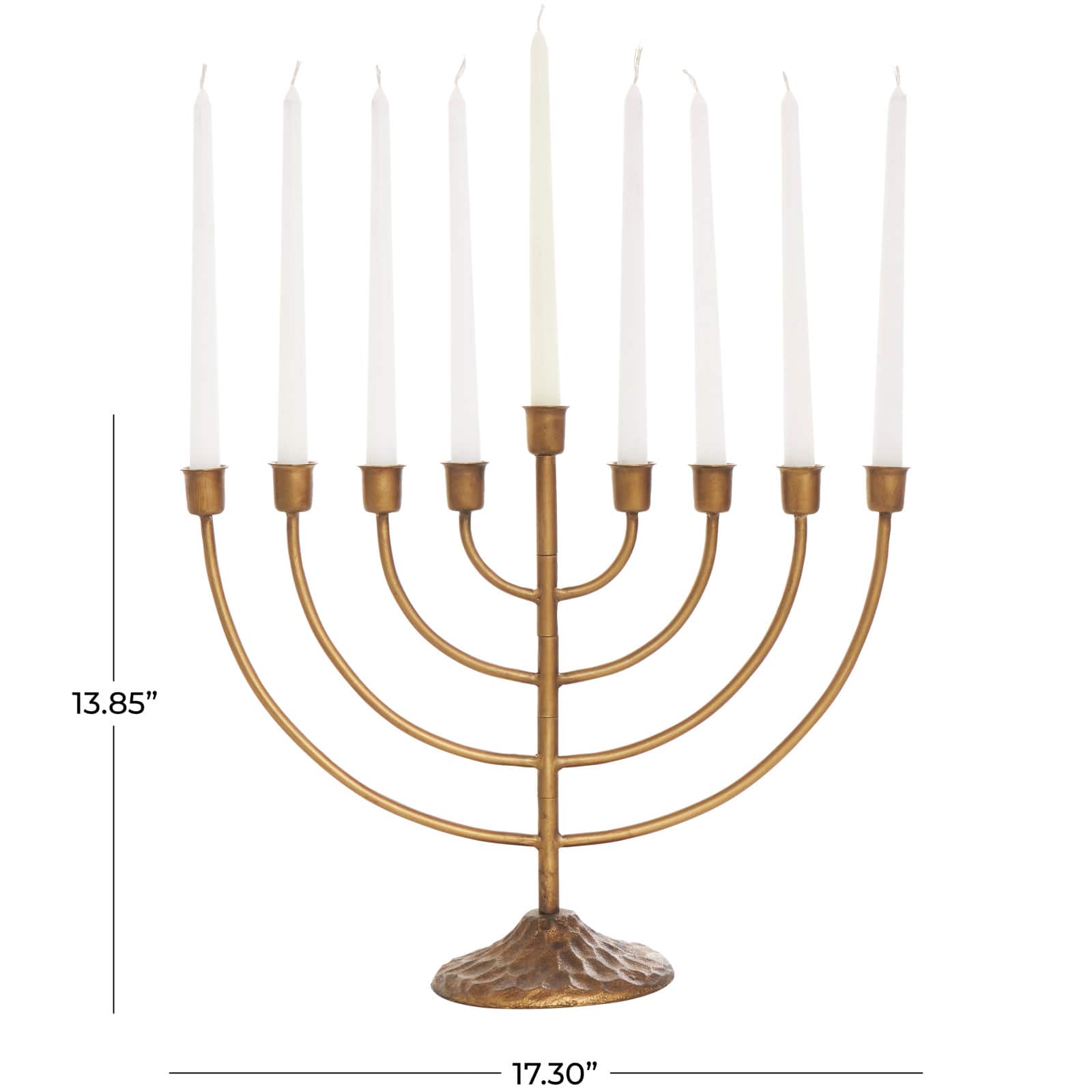 17" Bronze Metal Layered Arch Candelabra with Textured Base