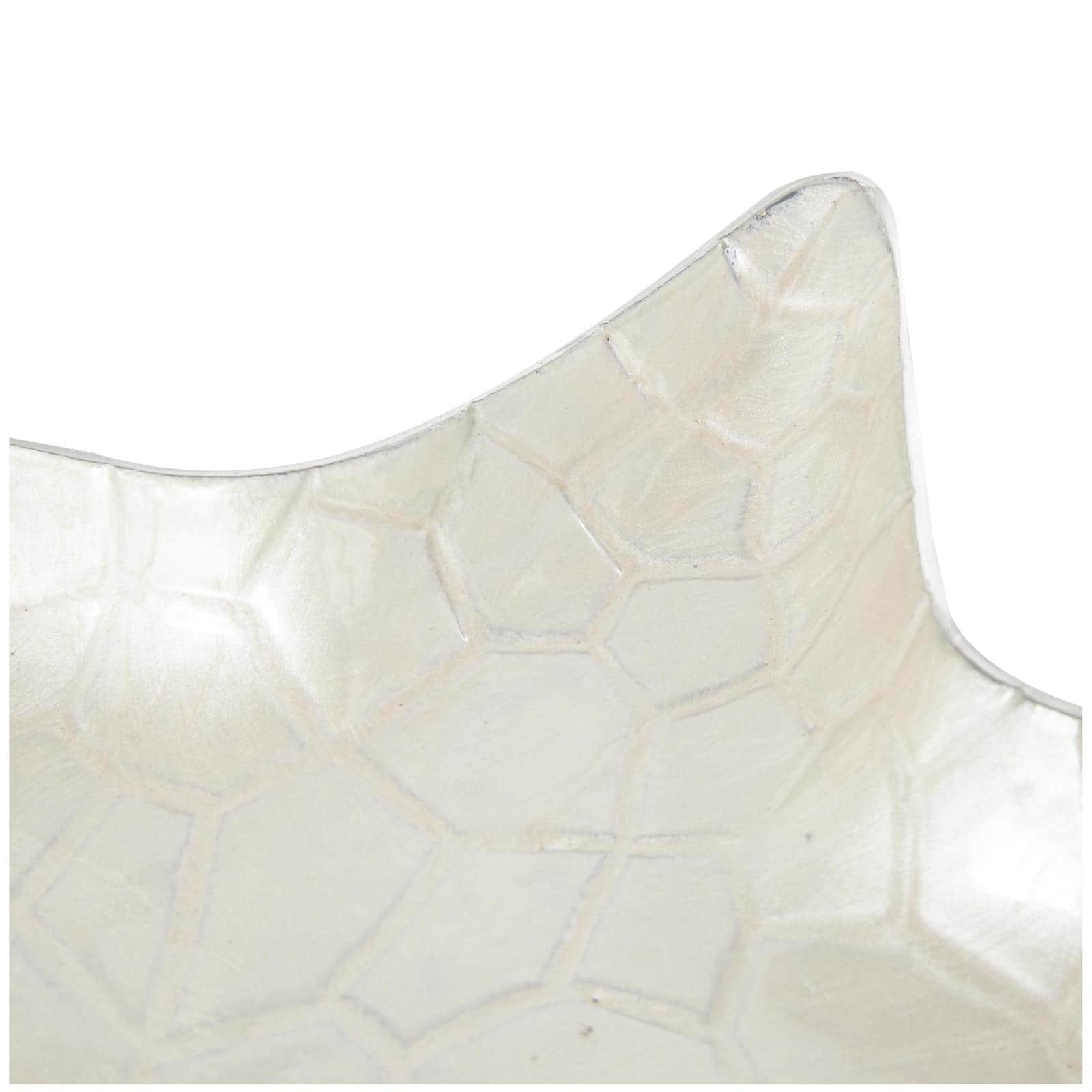 White & Silver Handmade Starfish Enameled Aluminum Decorative Bowl Set