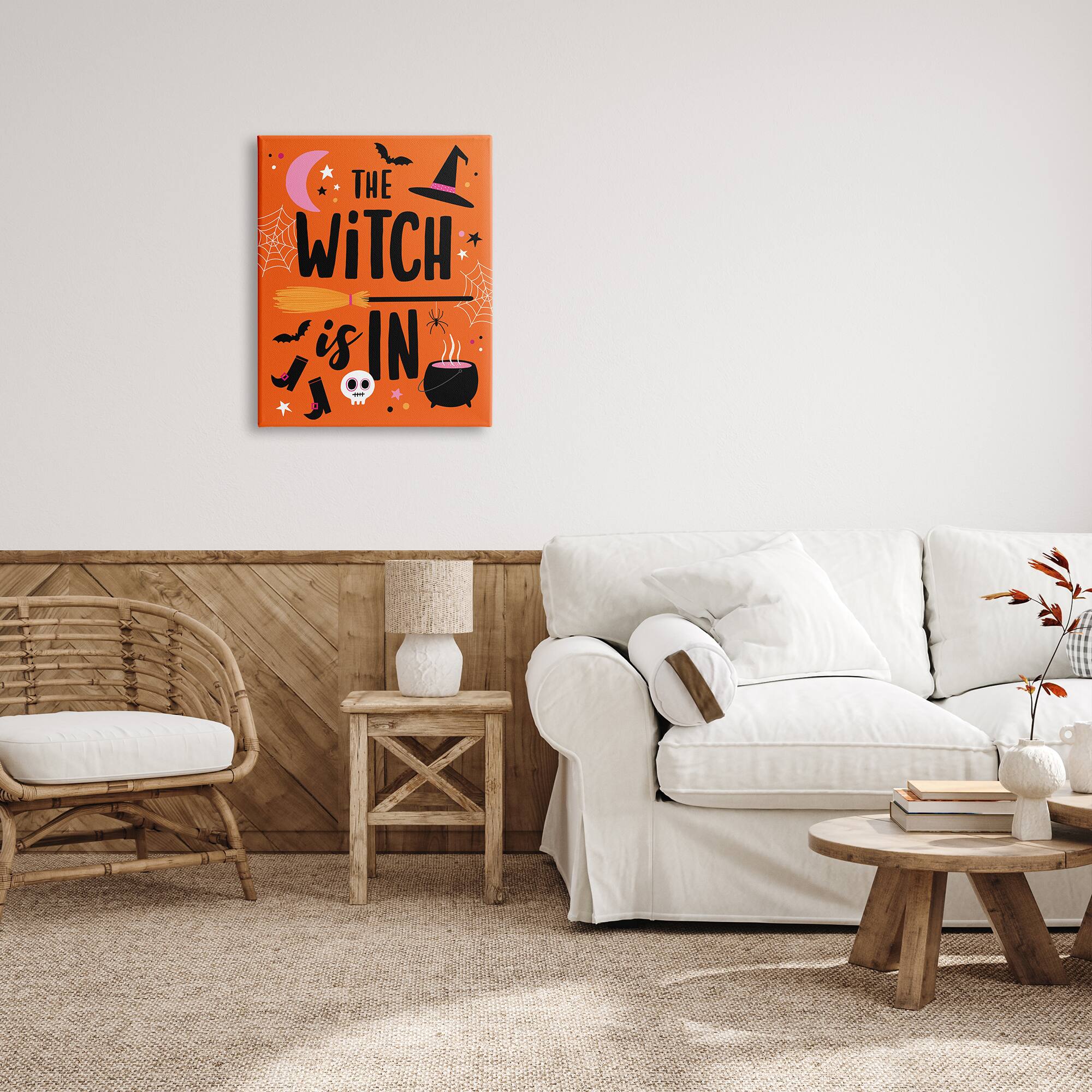 Stupell Industries Witch Is In Bold Cauldron Phrase Canvas Wall Art