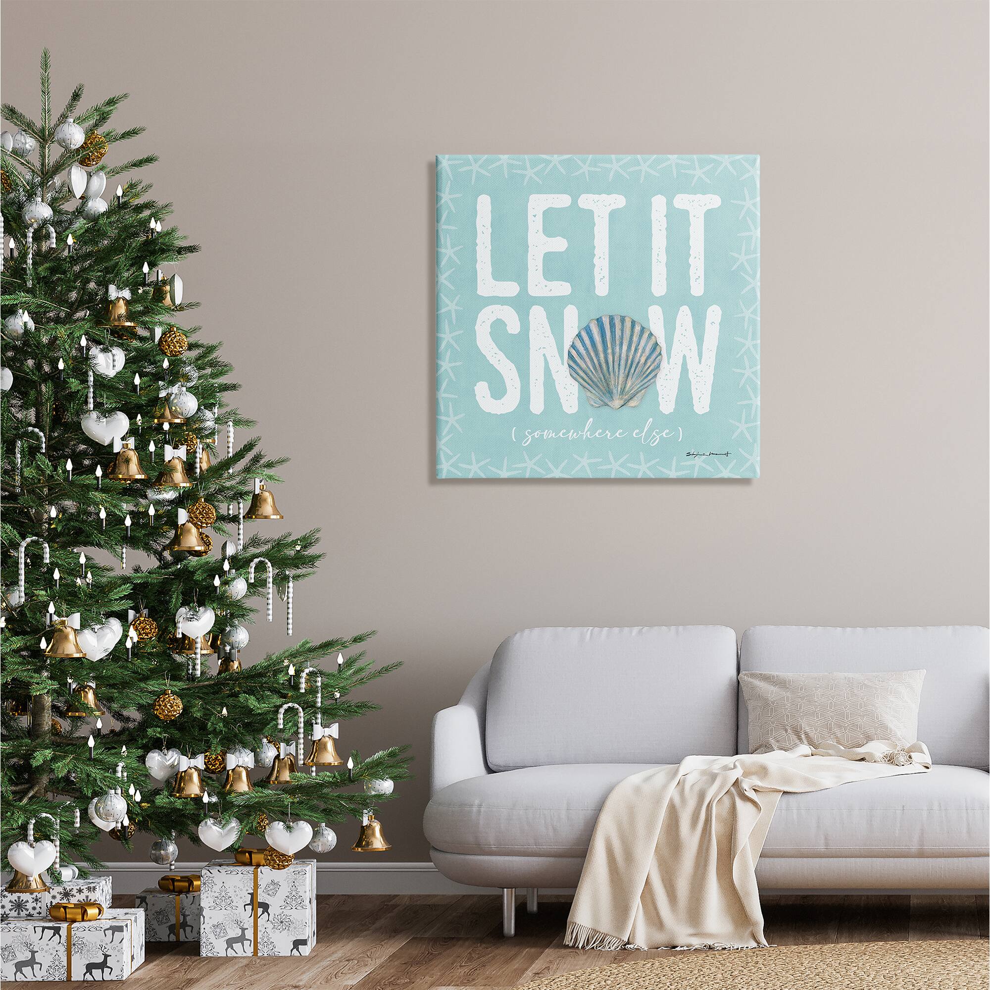 Stupell Industries Let It Snow Somewhere Else Holiday Canvas Wall Art