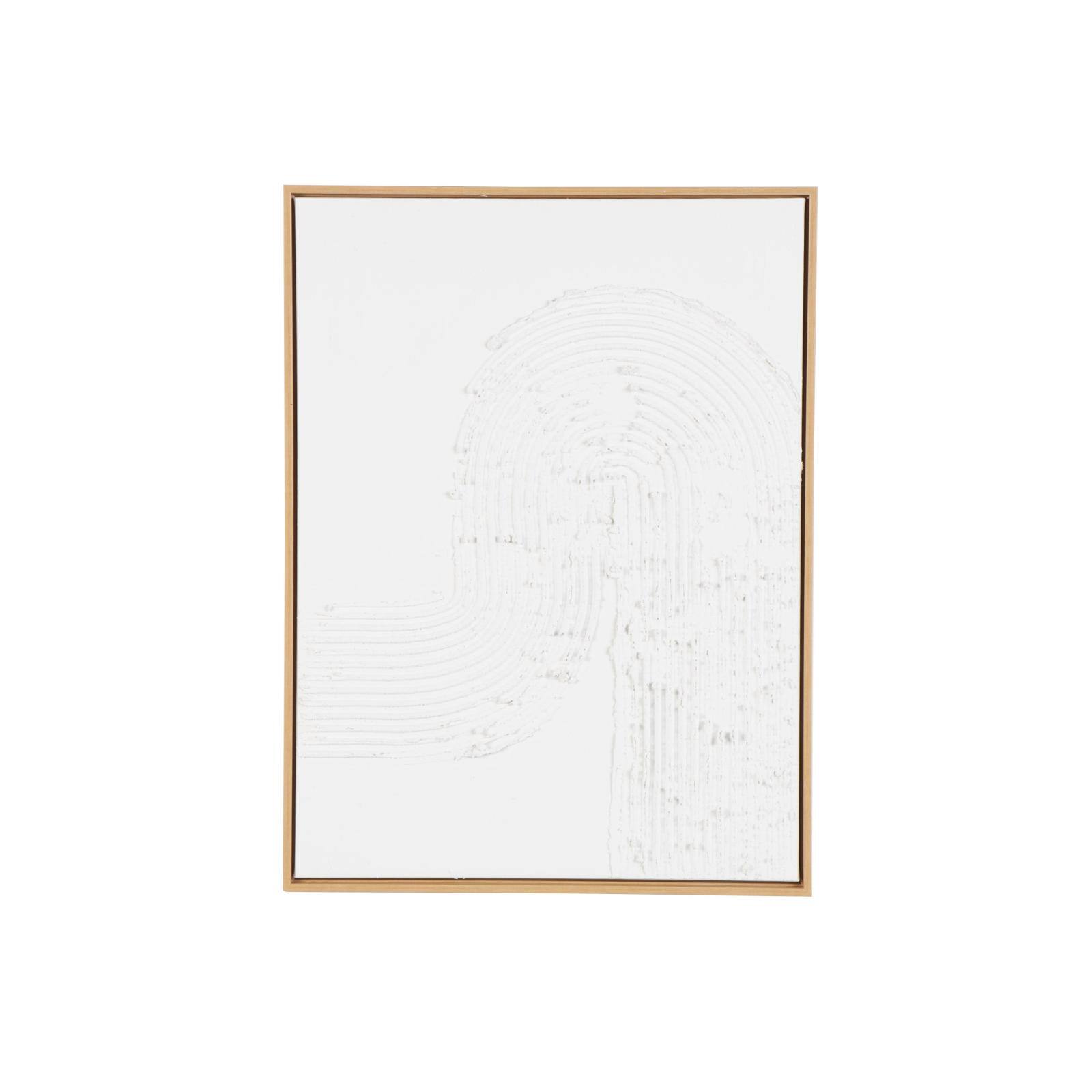 24" x 32" White Canvas Framed Wall Art