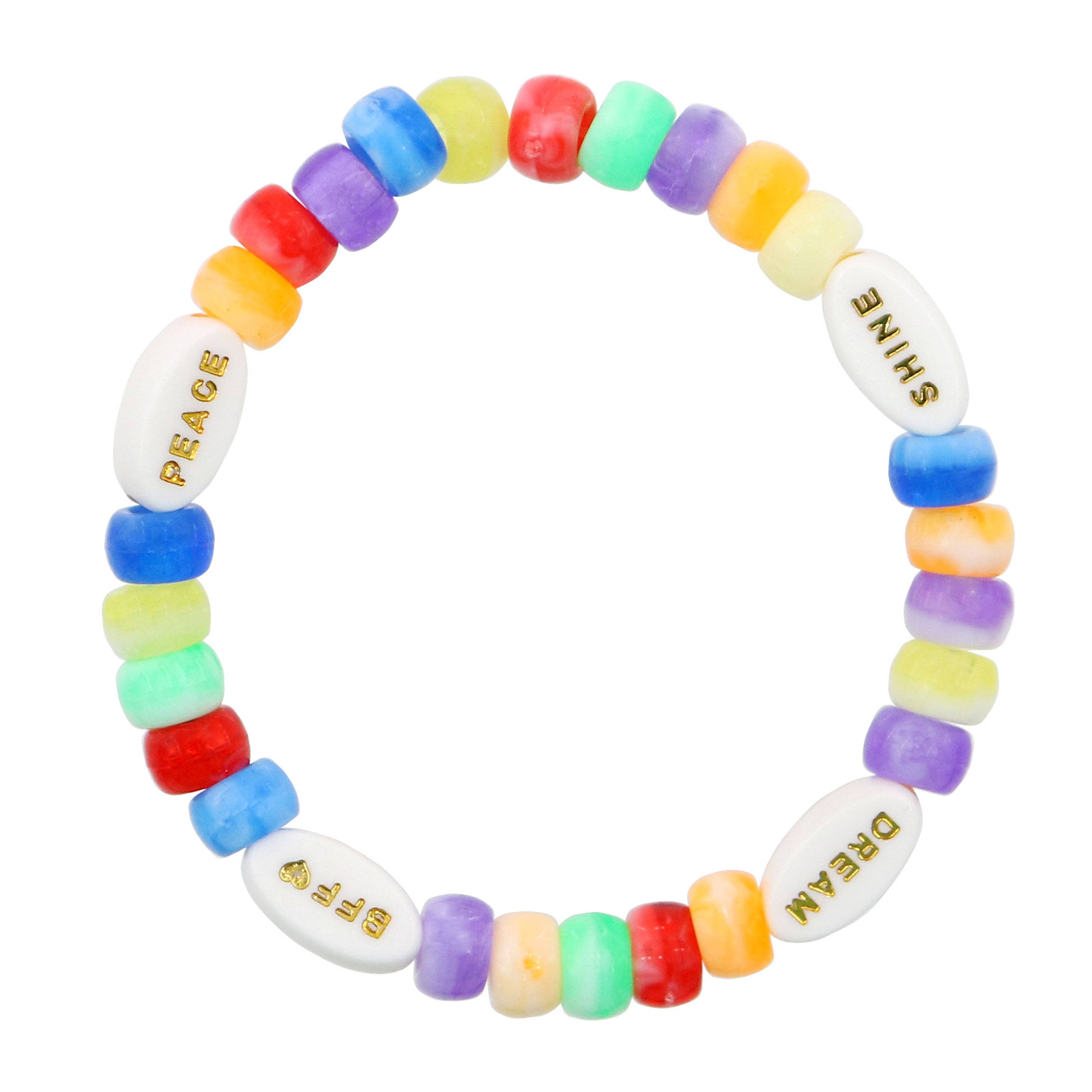 12 Packs: 60 ct. (720 total) White & Gold Inspirational Word Beads by Creatology™