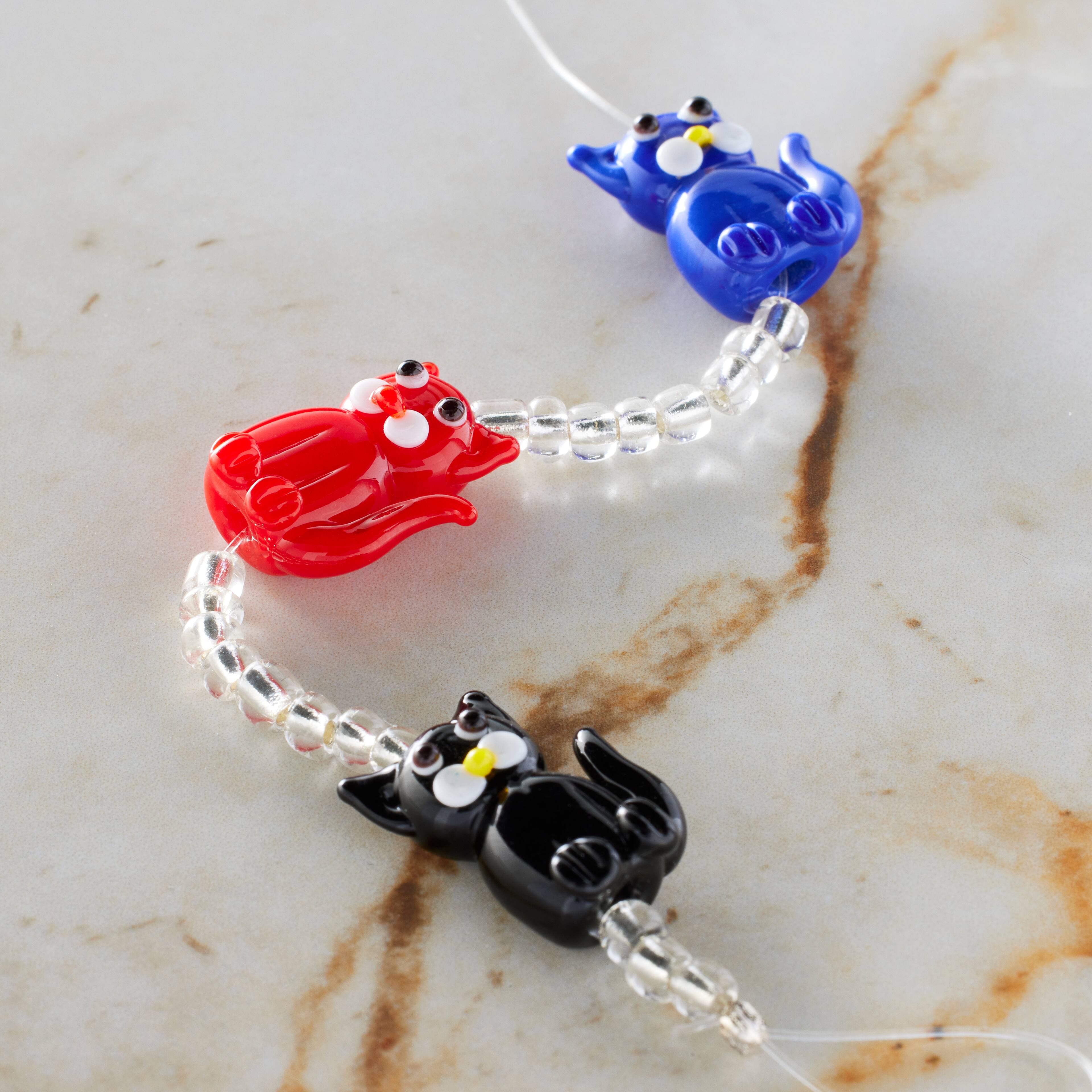 12 Pack: Cat Lampwork Glass Bead Mix by Bead Landing™