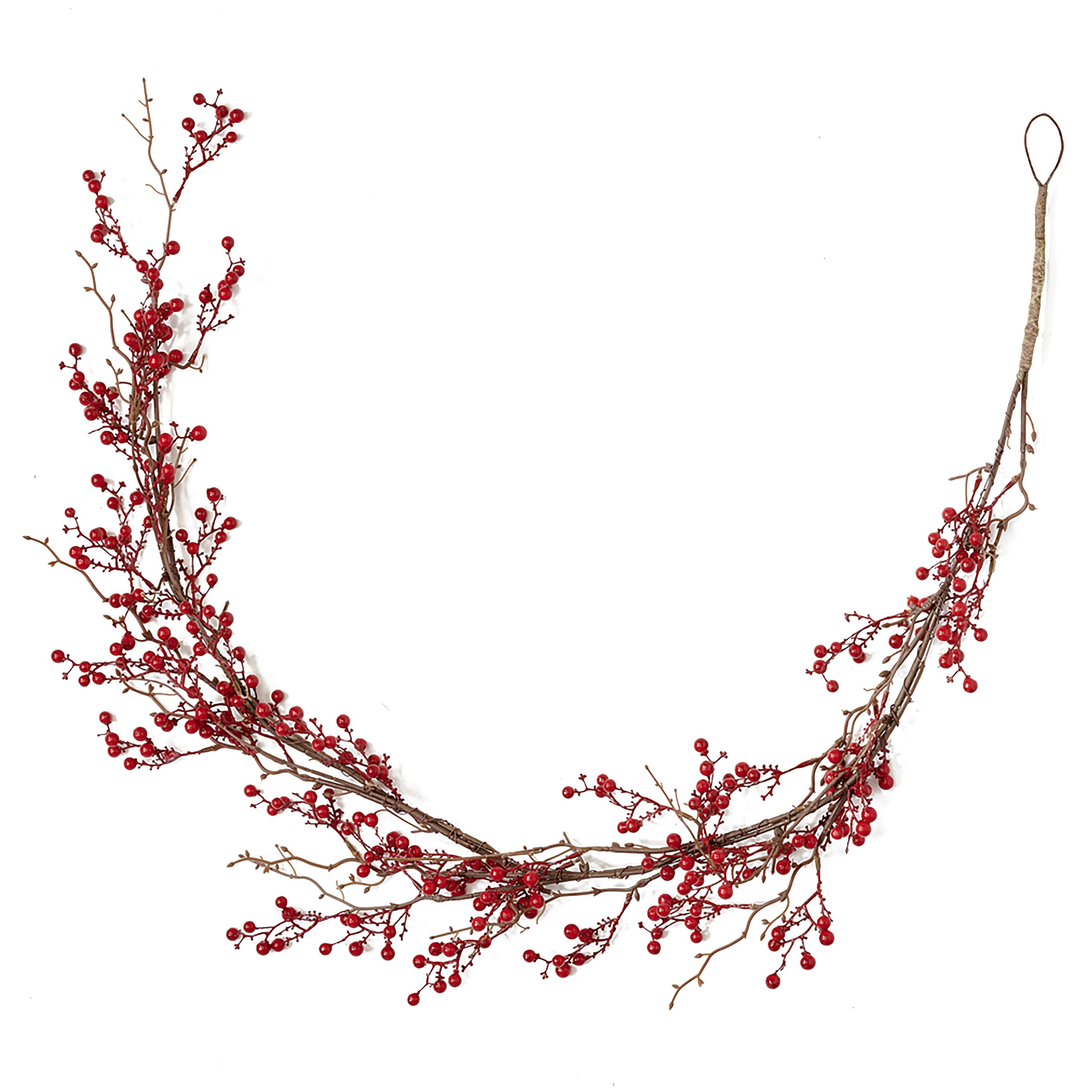 54" Red Christmas Artificial Holly Berry Garland
