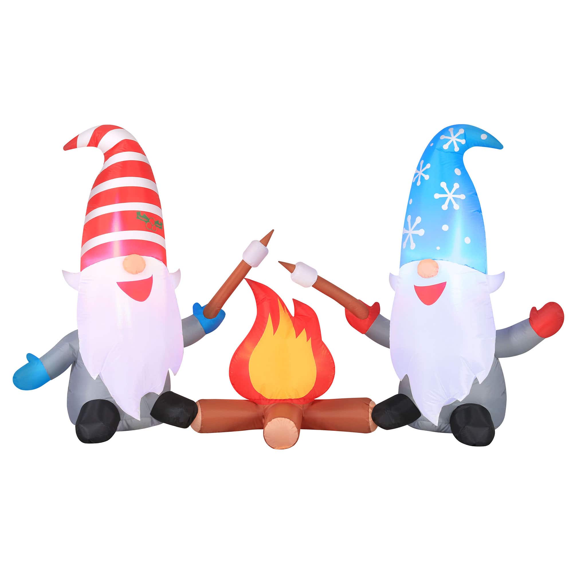 6ft. Inflatable Christmas Light Up Campfire Gnomes