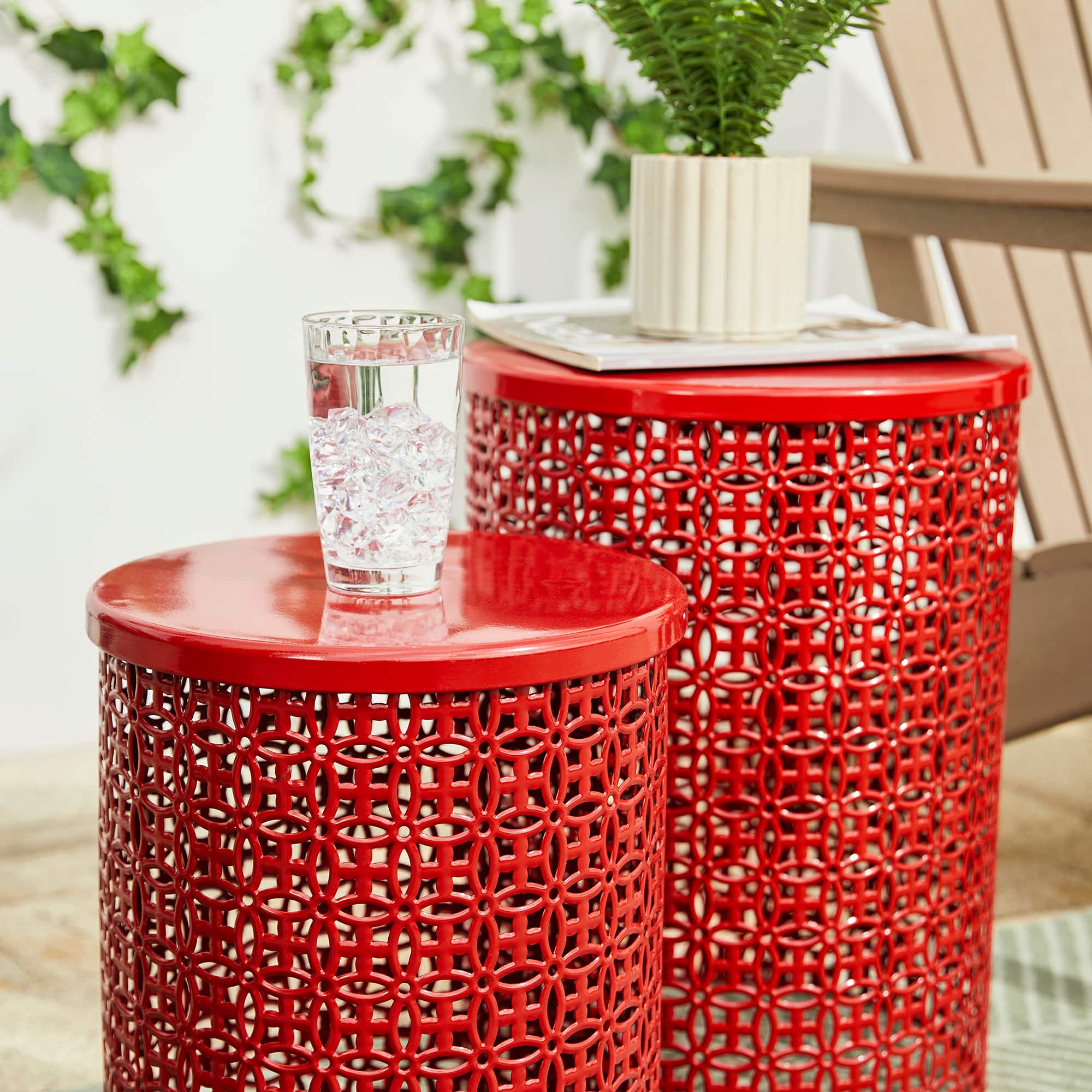 Glitzhome® Multi-Functional Metal Accent Table Set