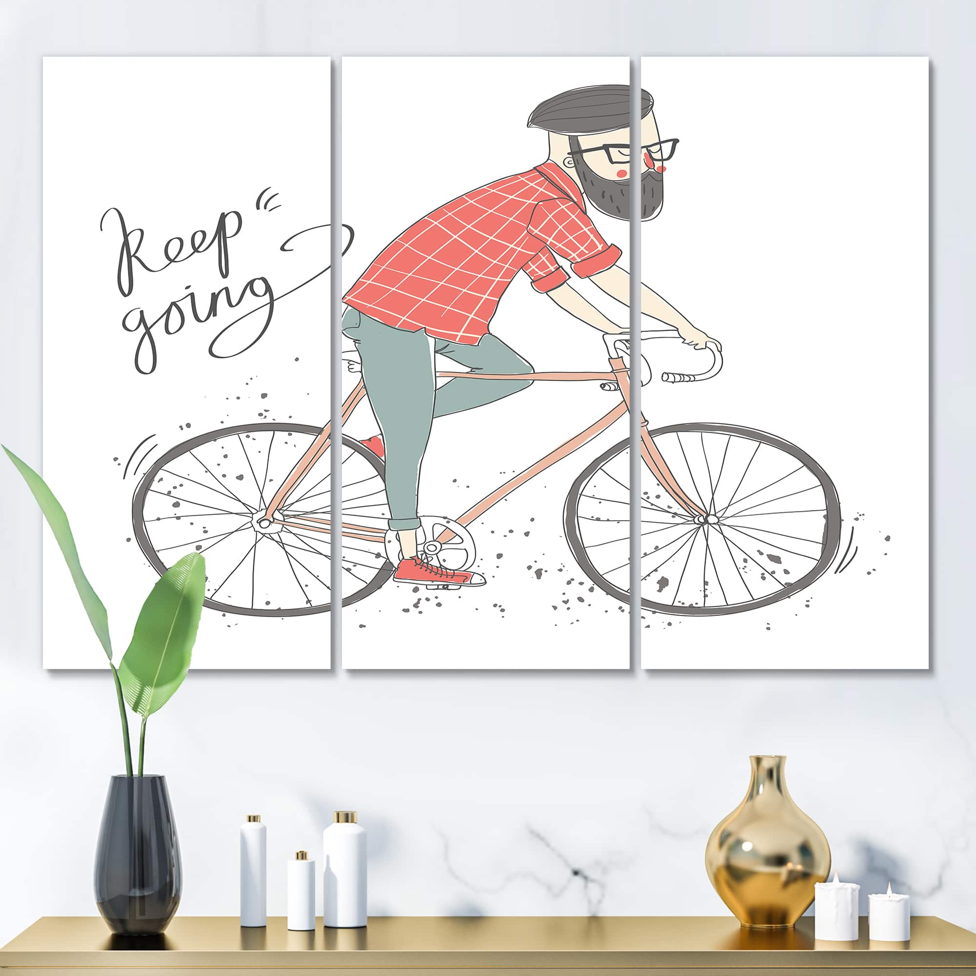 Designart - Hipster Man On A Bicycle