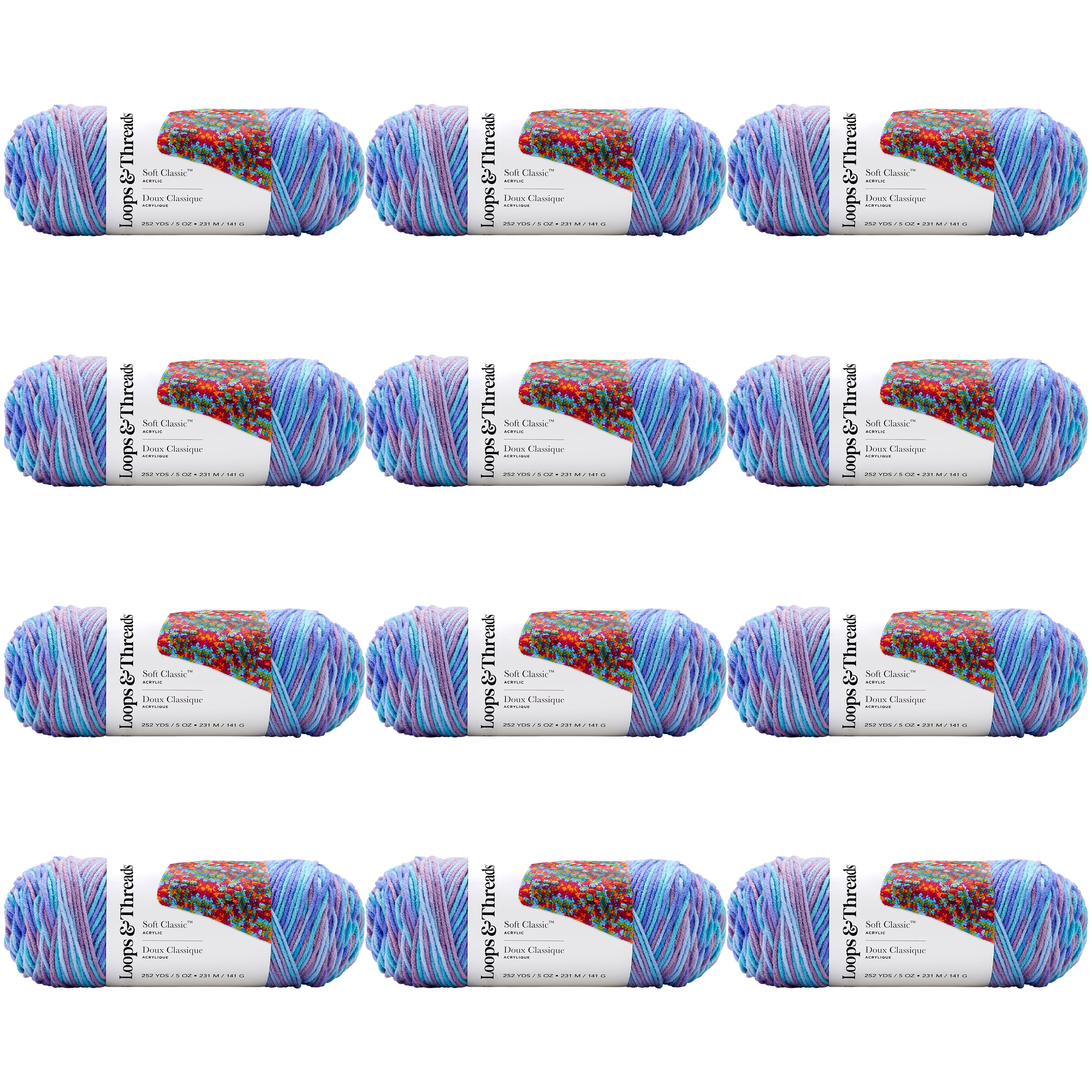 12 Pack: Soft Classic™ Multi Yarn by Loops & Threads®