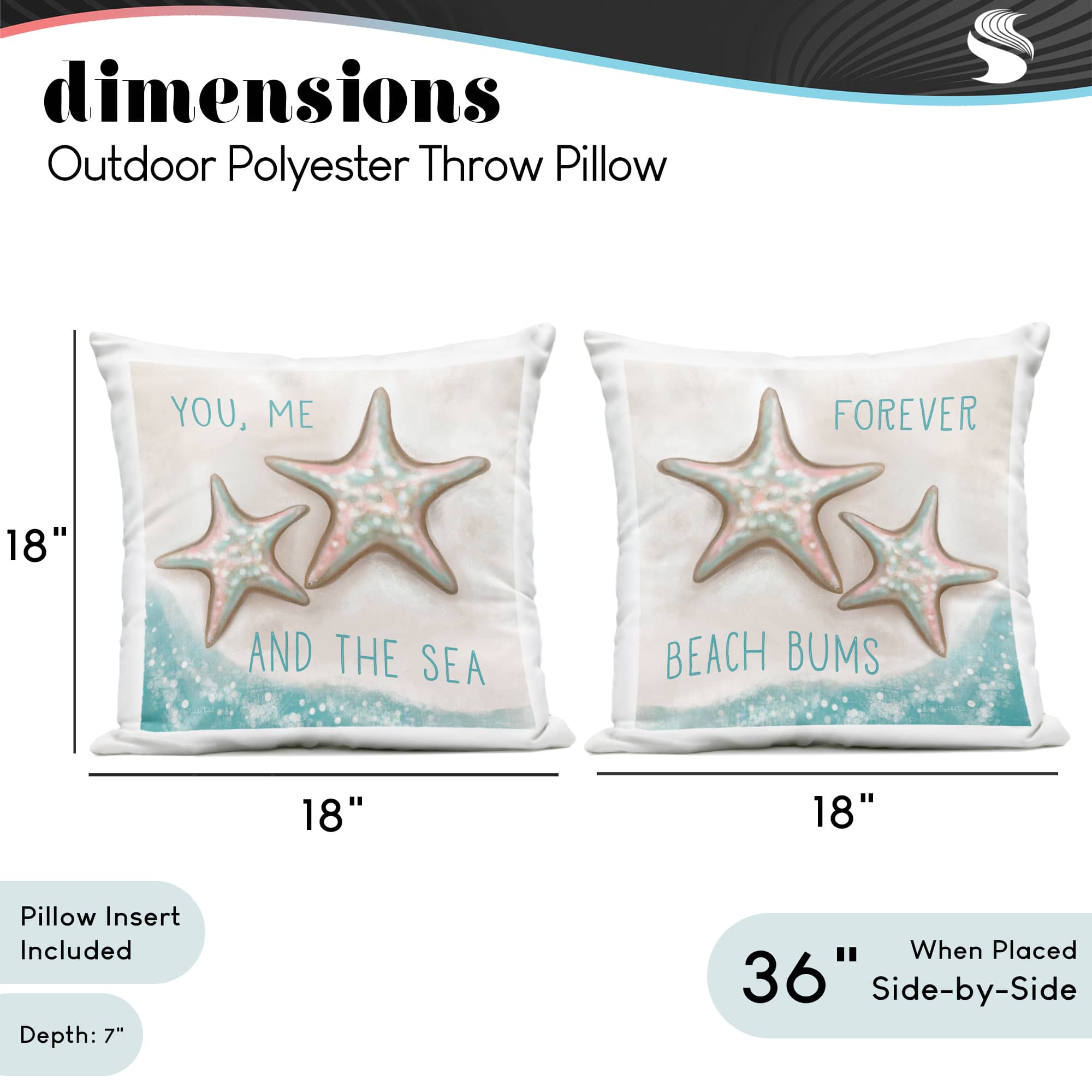 Stupell Industries Romantic Beach Lover Phrases Print Outdoor Throw Pillow Set