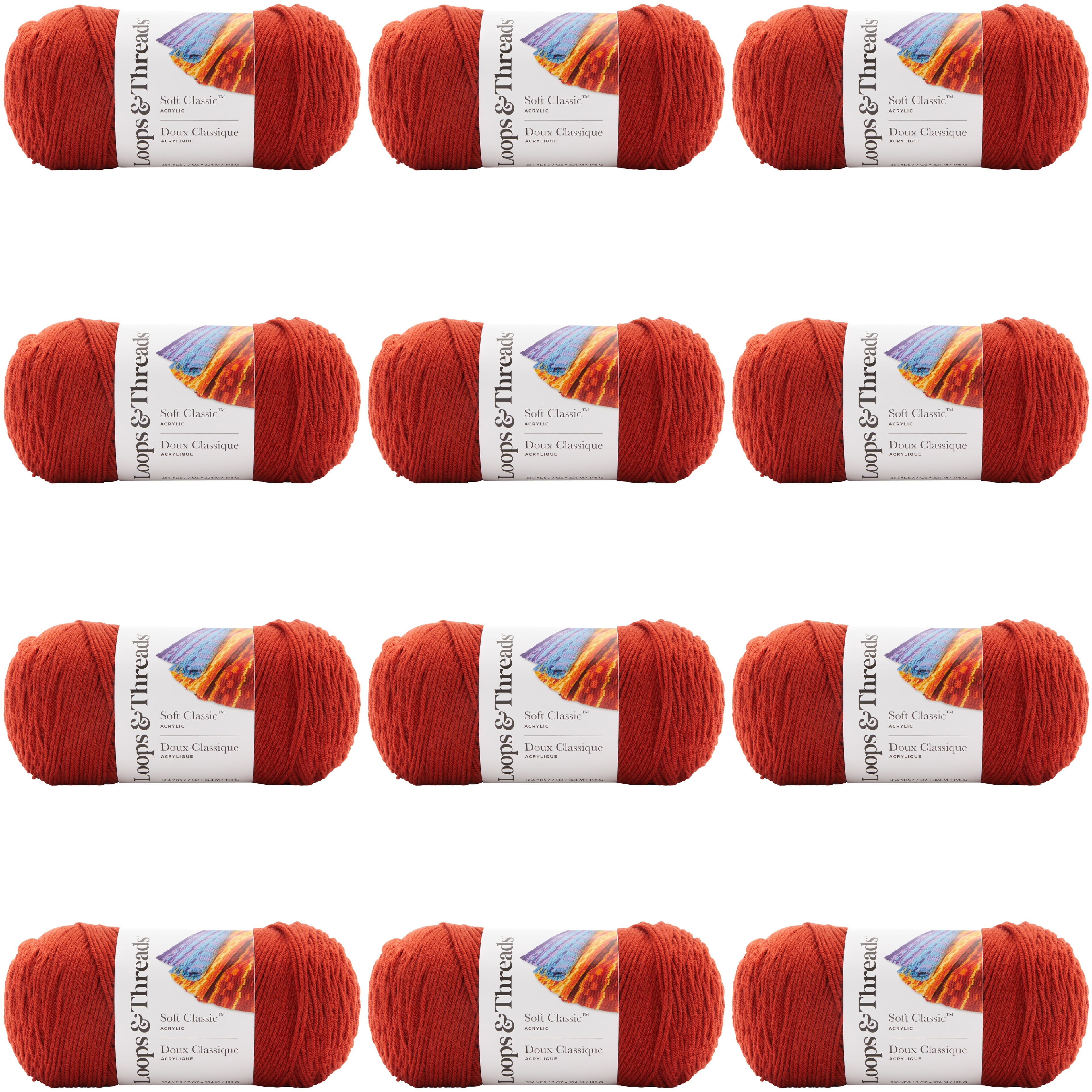 12 Pack: Soft Classic™ Solid Yarn by Loops & Threads®