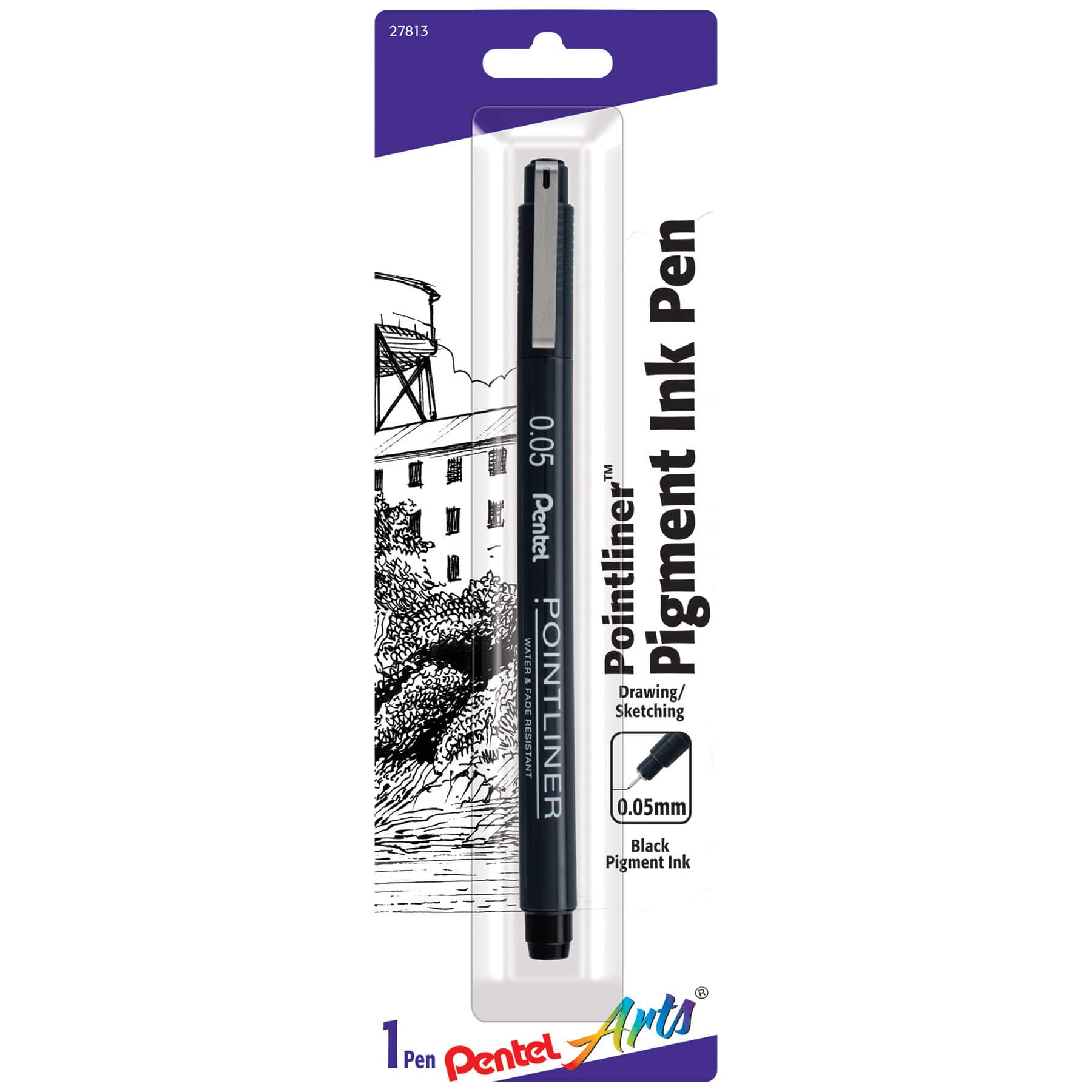 Pentel® Pointliner™ Black Pigment Ink Pen