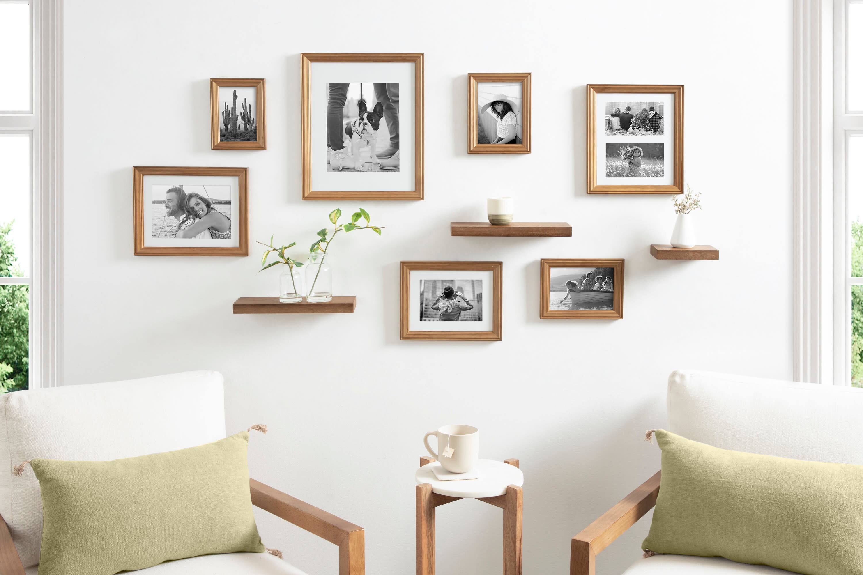Kate and Laurel Bordeaux Gallery Wall Frame & Shelf Set