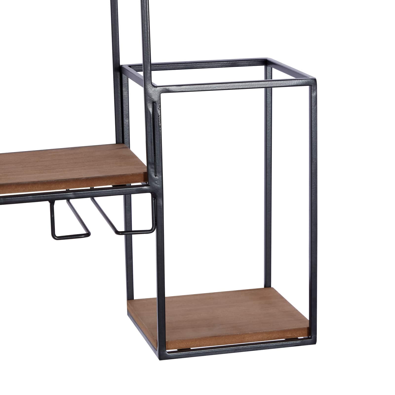 36" Black Metal Contemporary Wine Rack
