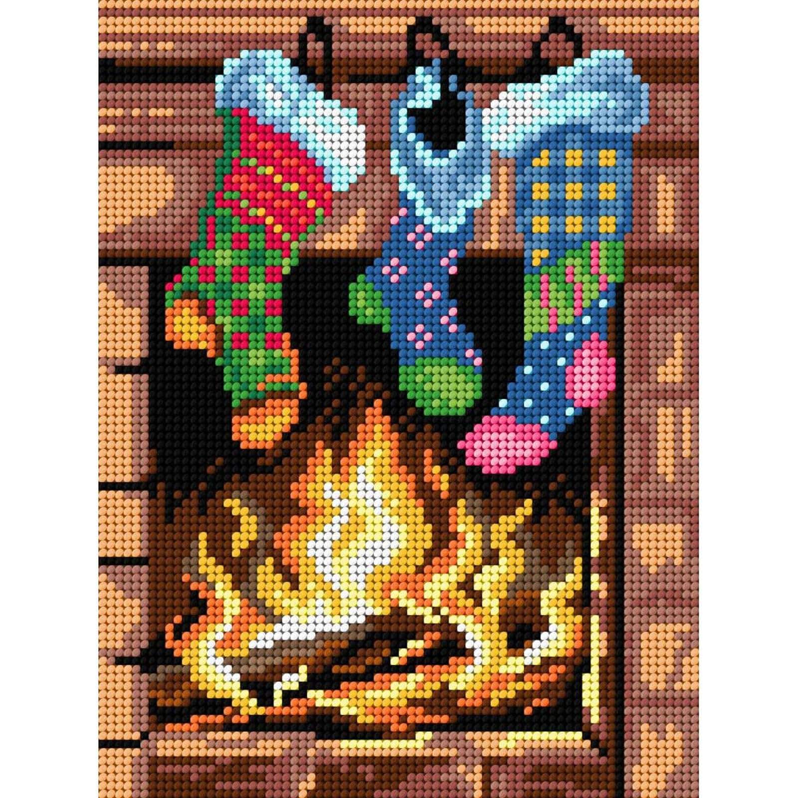 Orchidea Gobelin Fireplace Halfstitch Canvas 