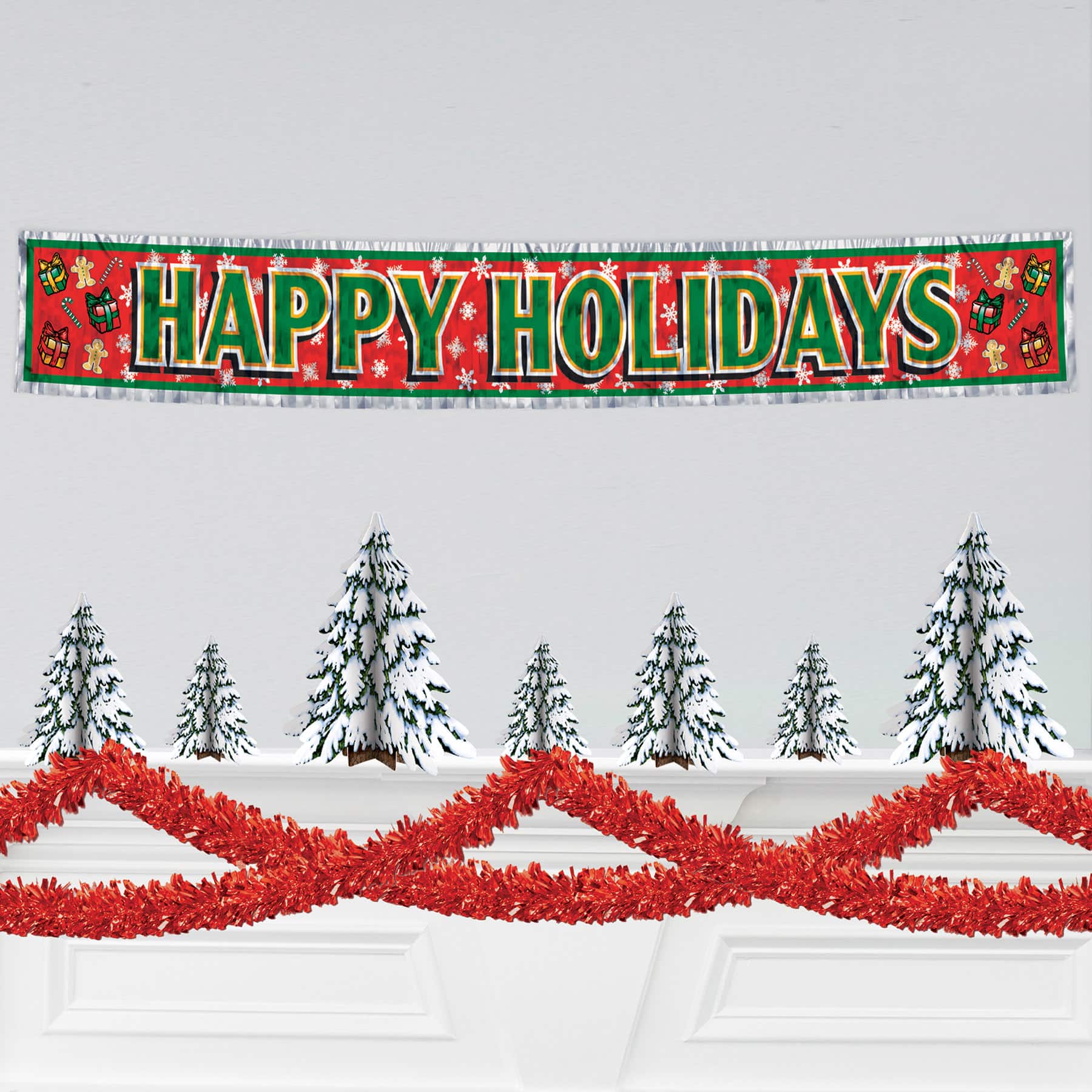 Beistle 15ft. Red 6-Ply Metallic Festooning Garland