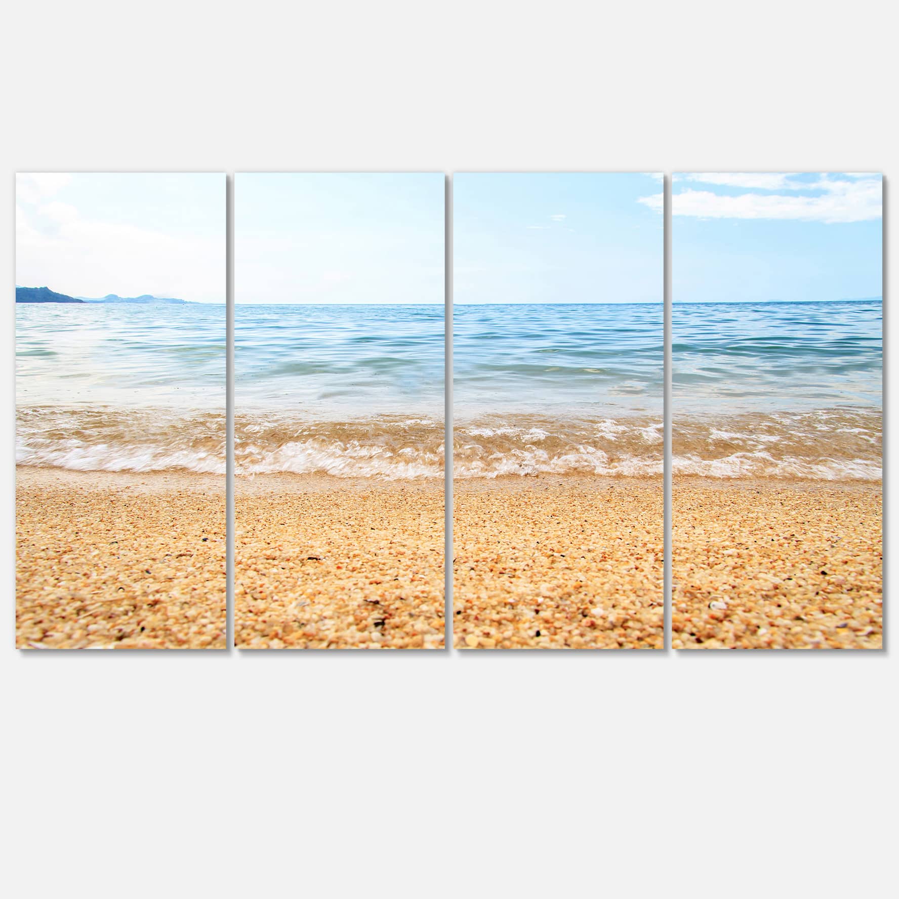Designart - Blue Seashore with Pebble Stones
