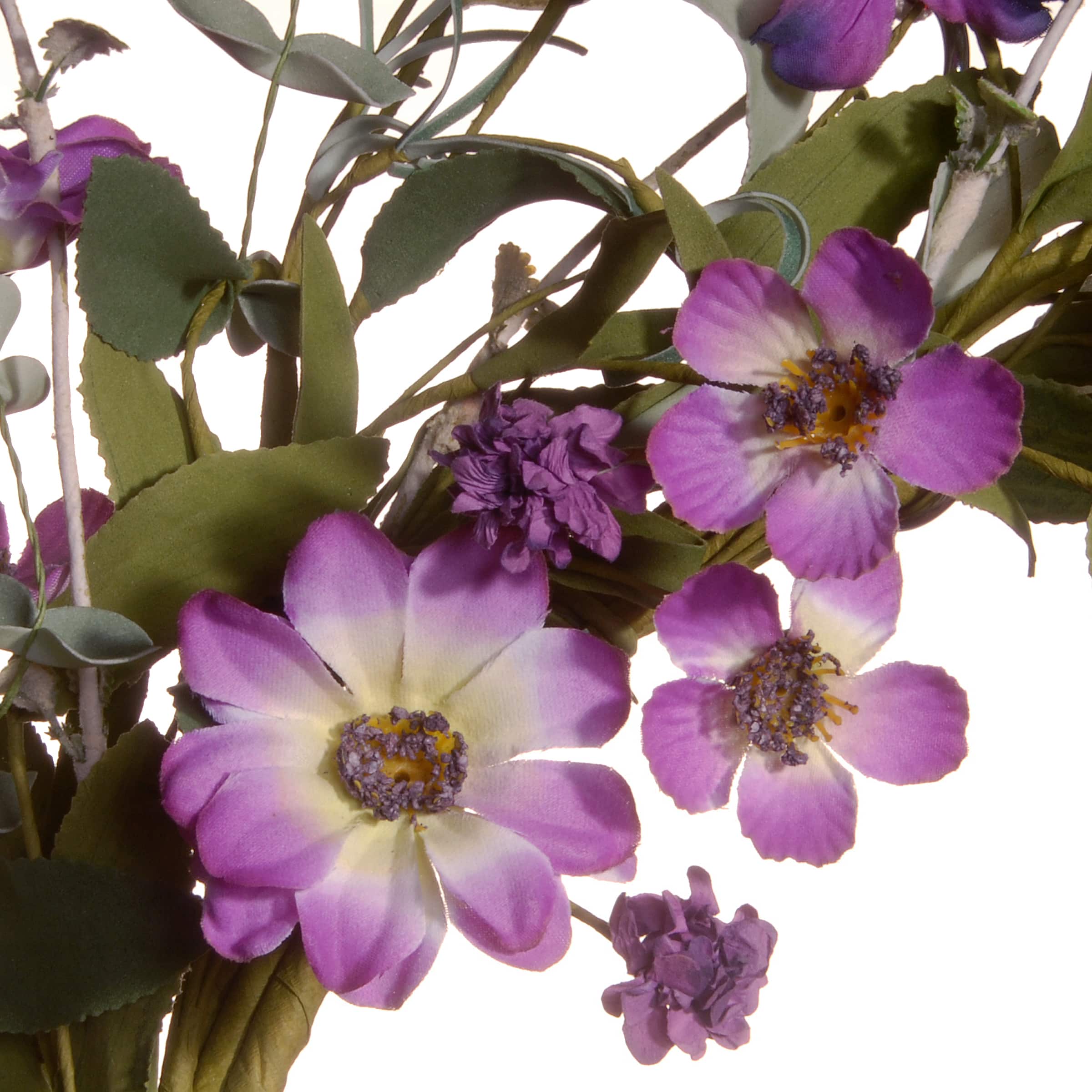 20" Garden Accents Purple Daisy Wreath