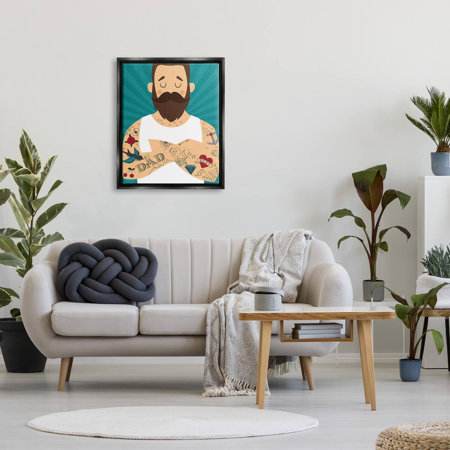 Stupell Industries Best Dad Father's Day Tattoos Floater Framed Art