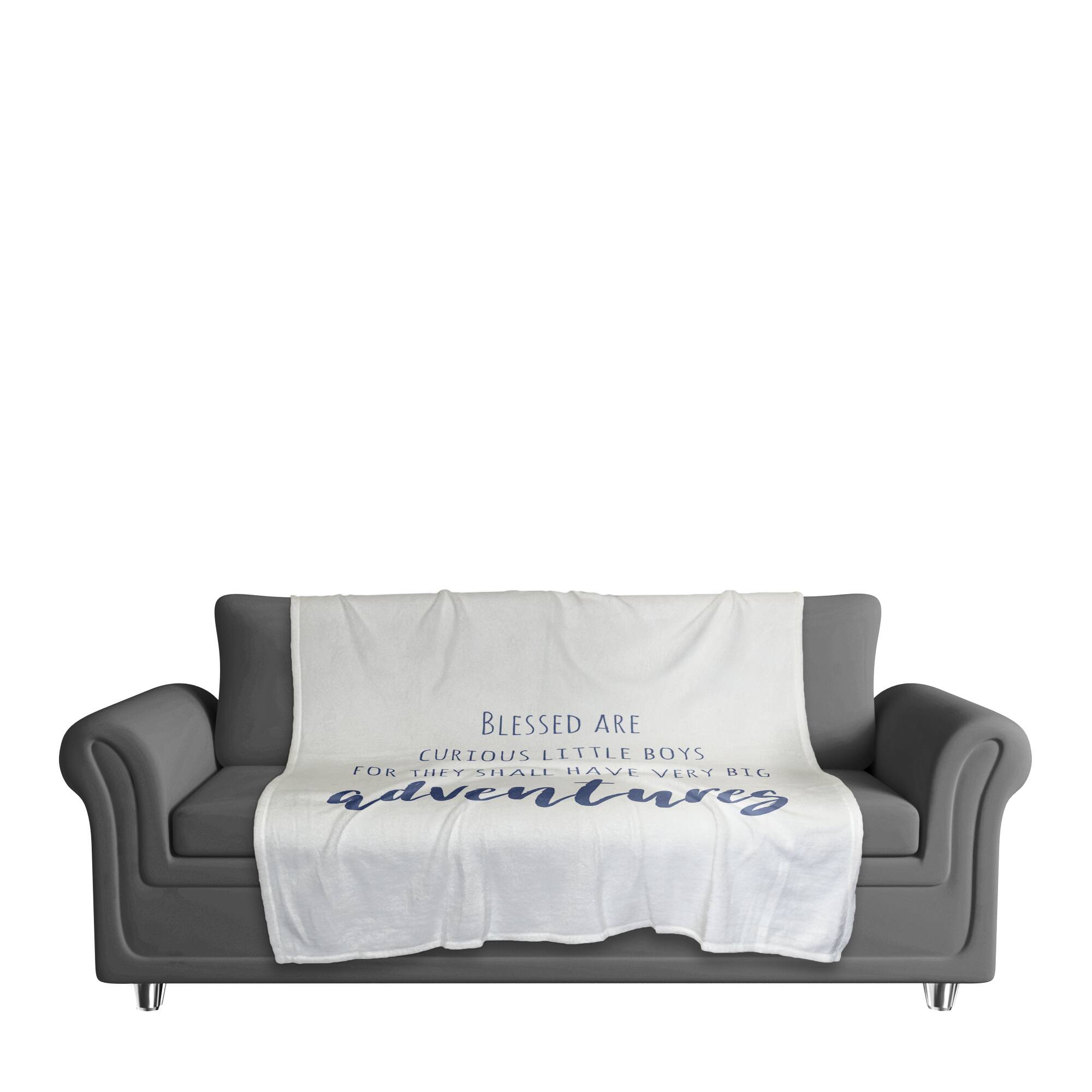 50" x 60" Blessed Are Curious Little Boys Coral Fleece Blanket