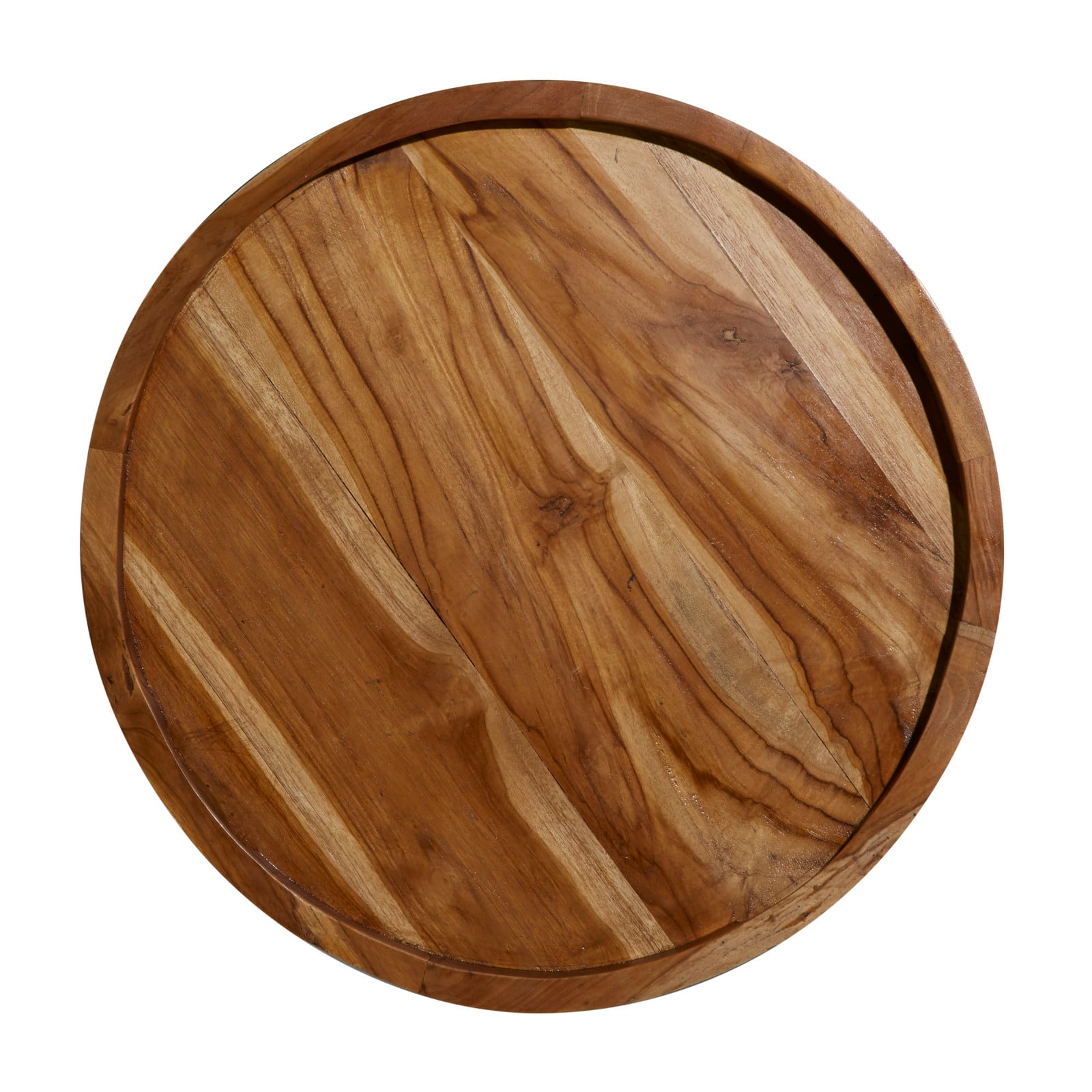 24" Brown Teakwood Contemporary Accent Table