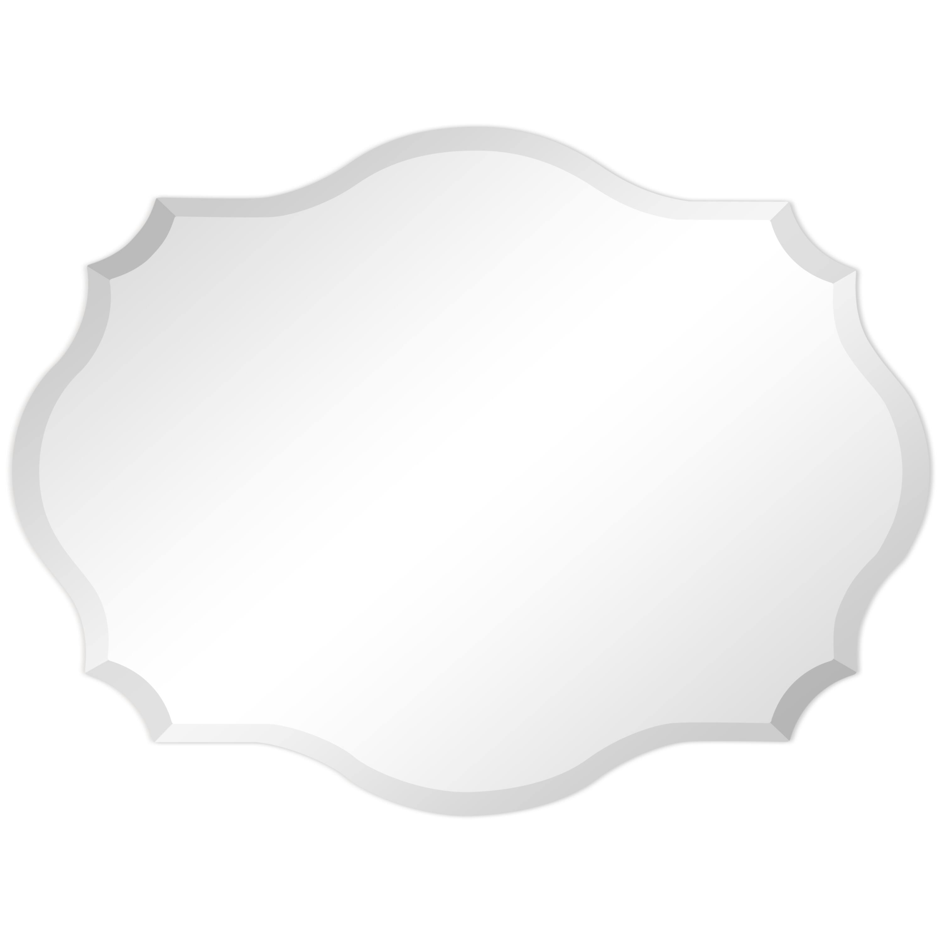 Empire Art Direct Scalloped & Beveled Oblong Frameless Wall Mirror