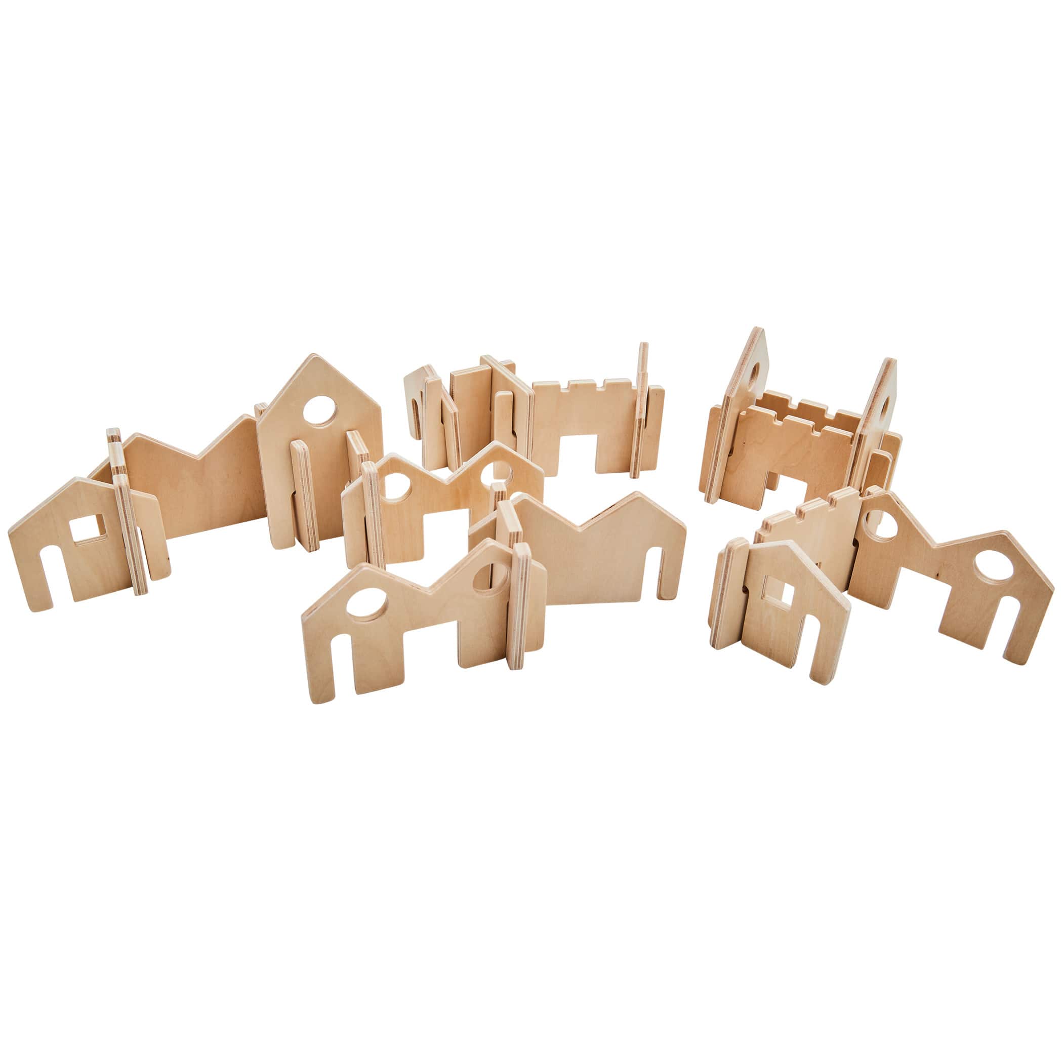 The Freckled Frog Little Happy Architect Wooden Blocks Set
