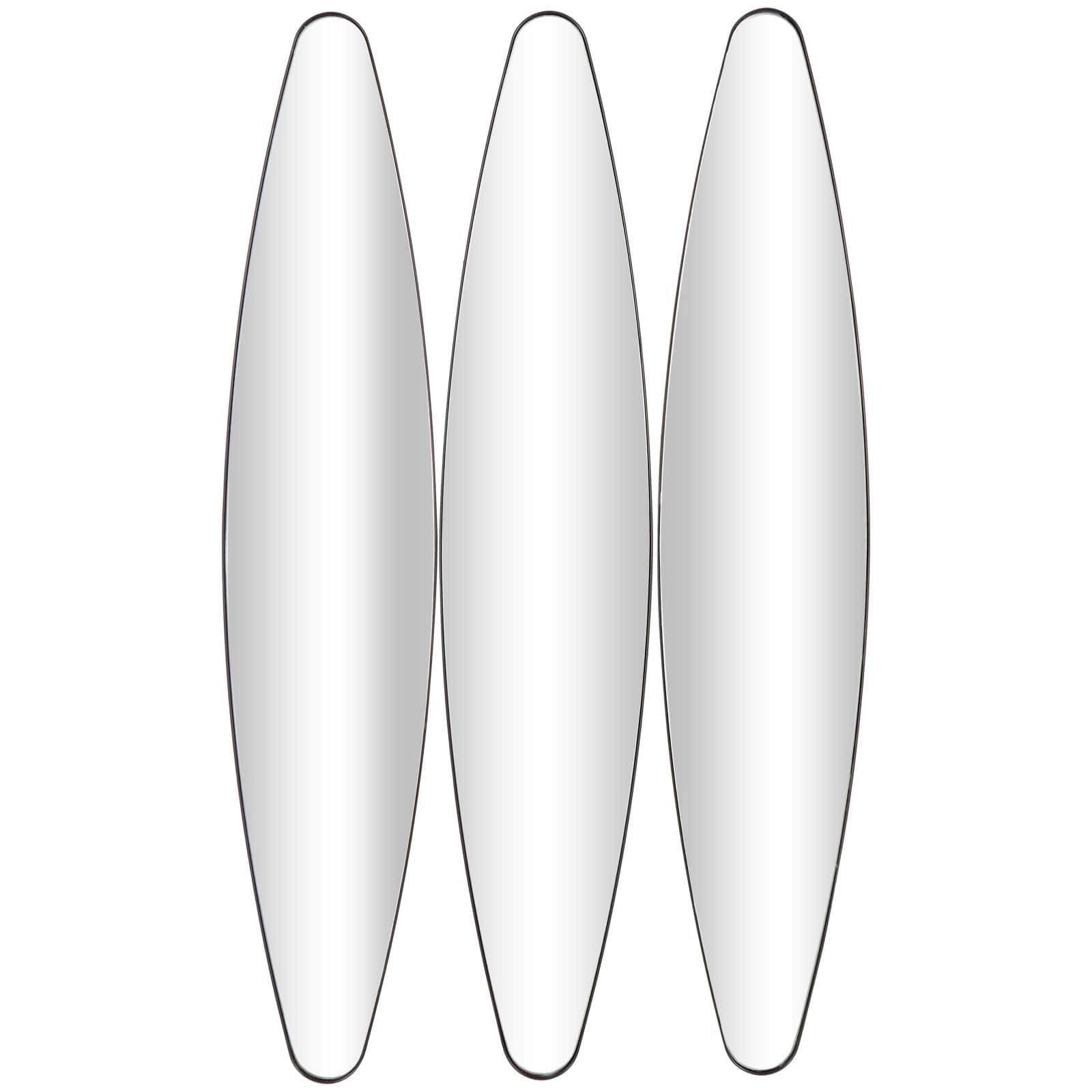 10" x 47" Black Metal Elongated Oval Wall Mirror Set