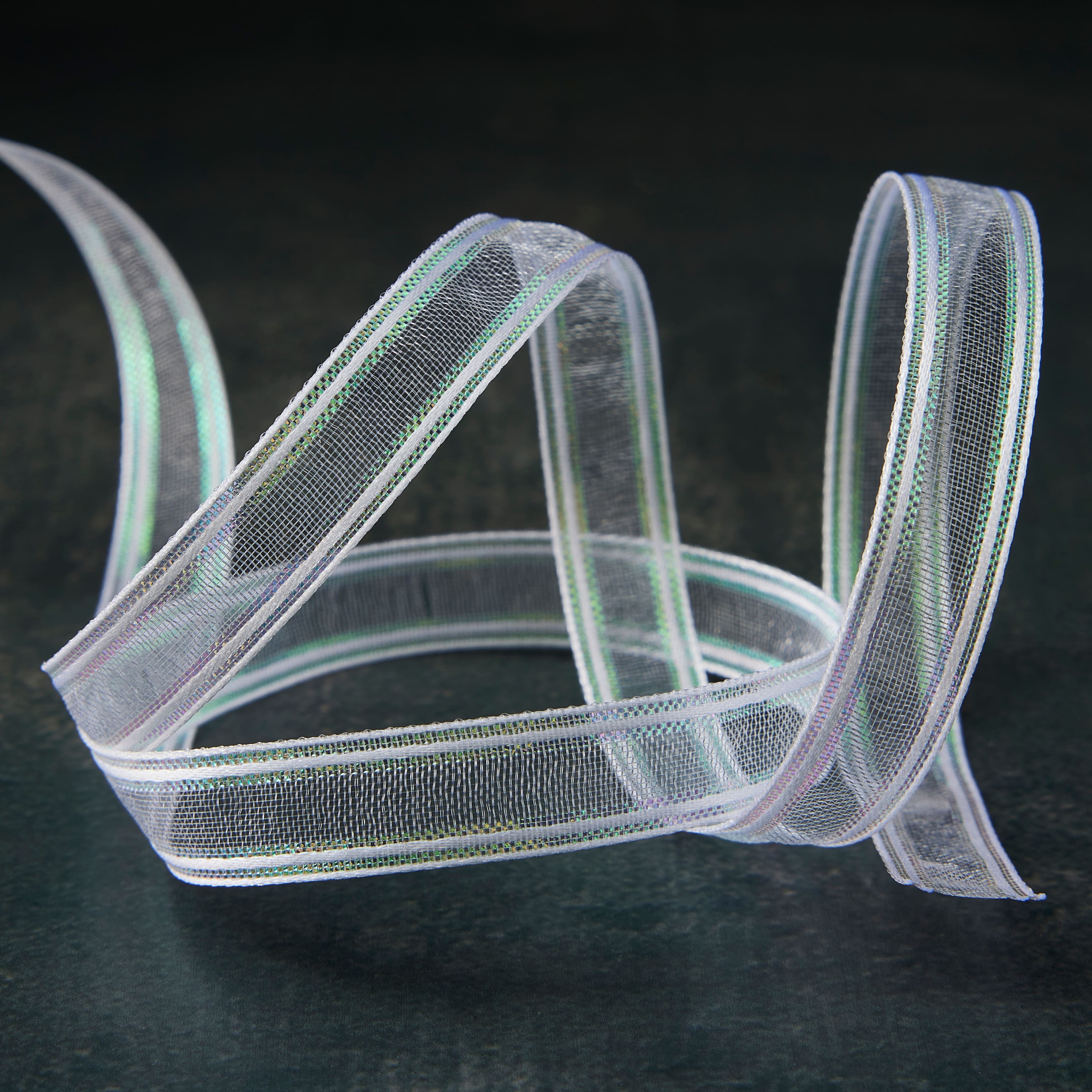 12 Pack: 3/8'' x 7yd. Sheer Iridescent Ribbon by Celebrate It®