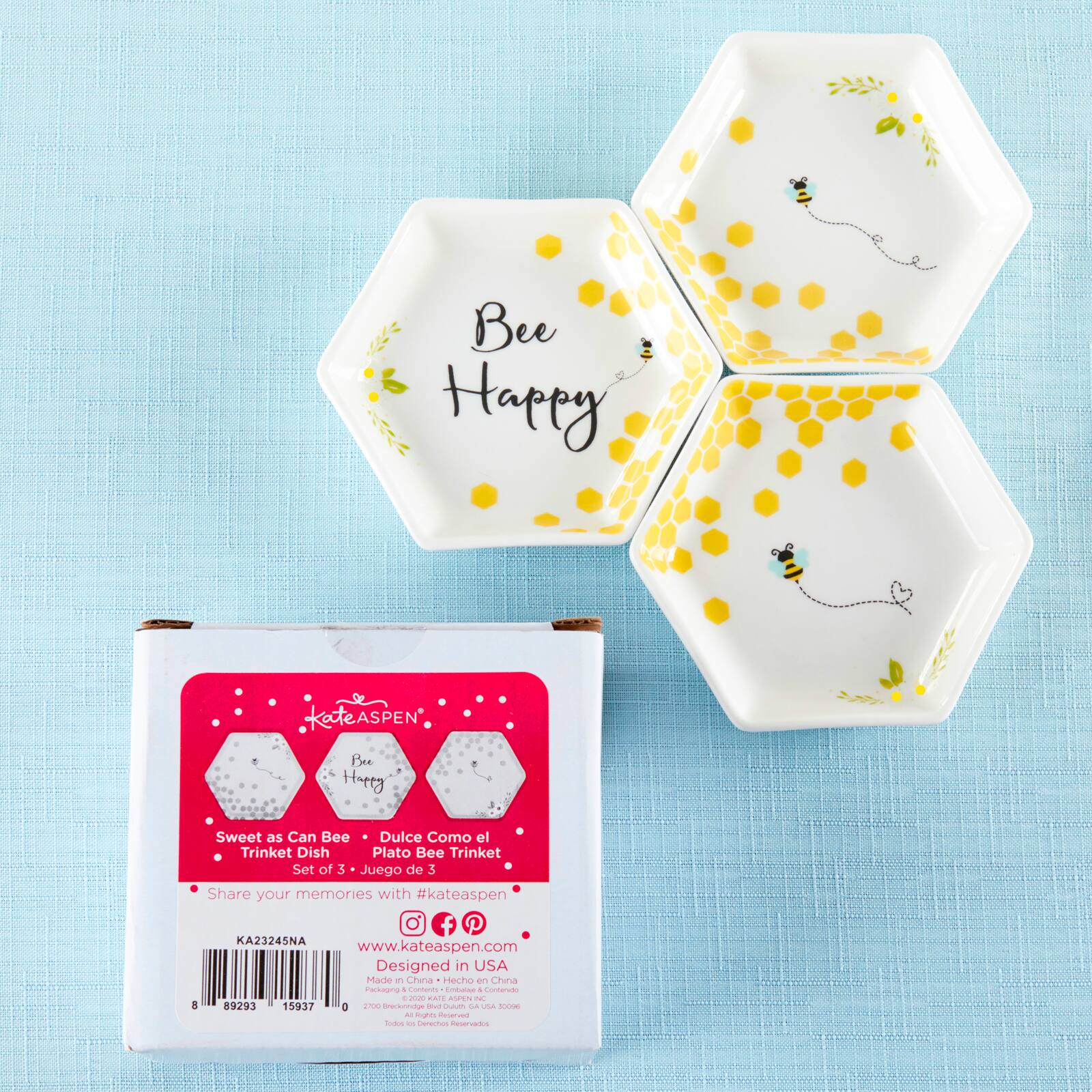 Kate Aspen® Bee Happy Trinket Dish, 3ct.
