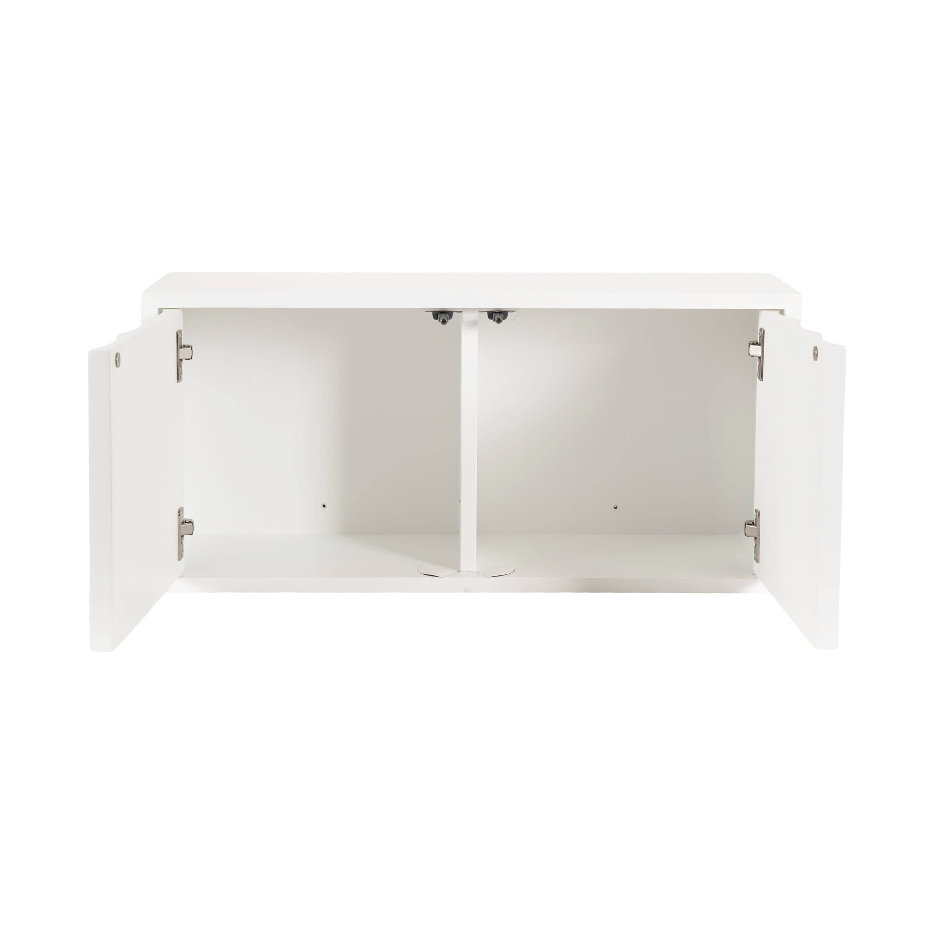 Kate and Laurel White Sartell Scallop Wall Cabinet