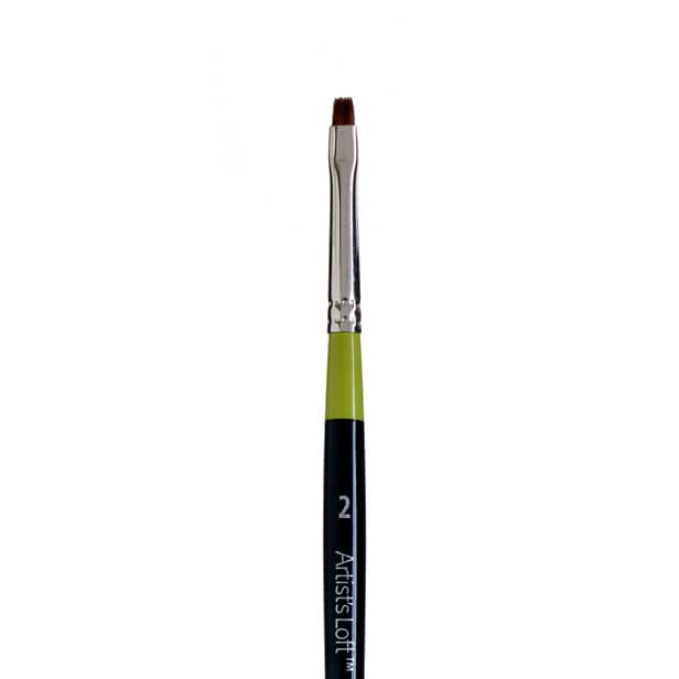 Golden Taklon Short Handle Chisel Blender Brush by Artist's Loft™ Vienna
