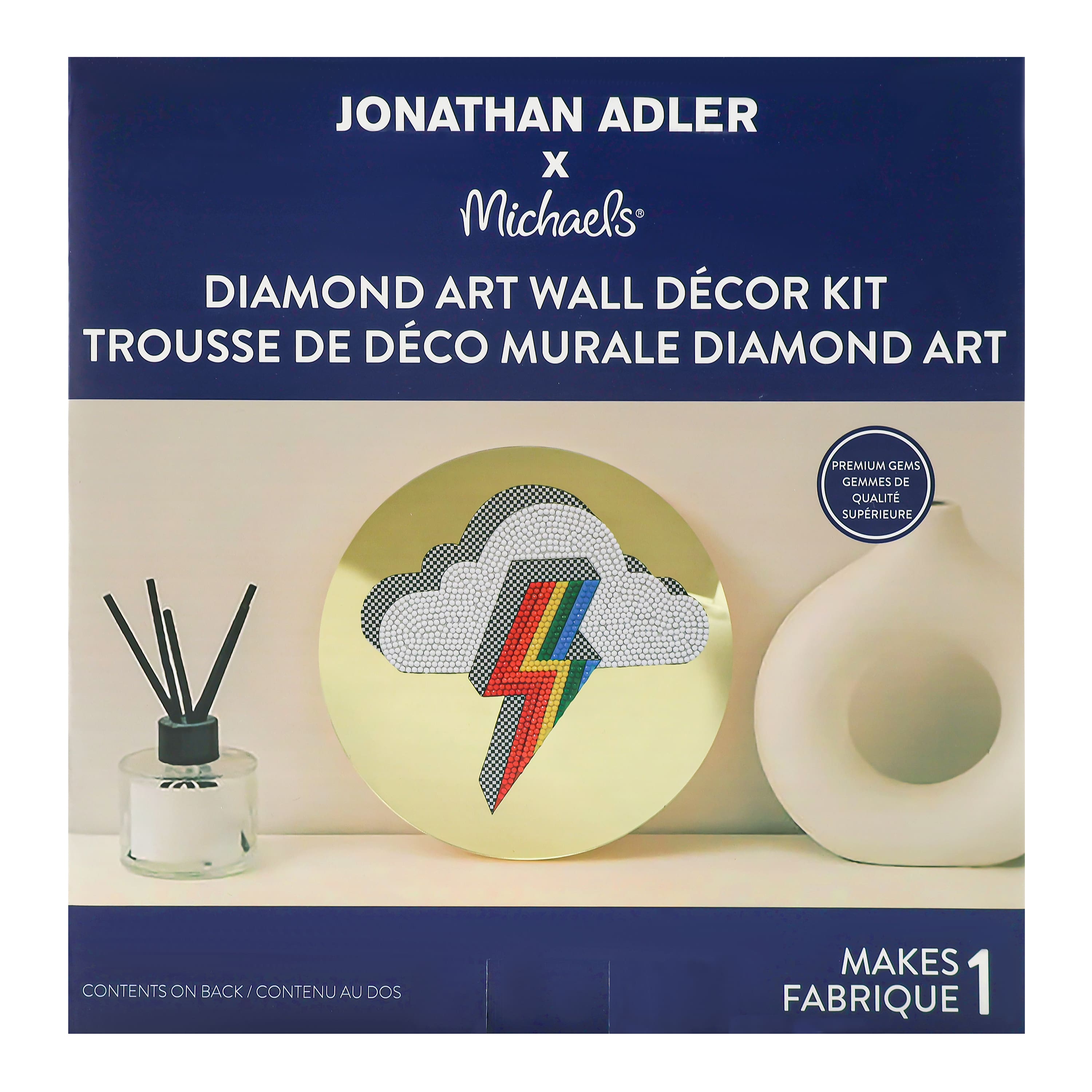 Jonathan Adler x Michaels 7.75" Lightning Rainbow Diamond Art Wall Décor Kit