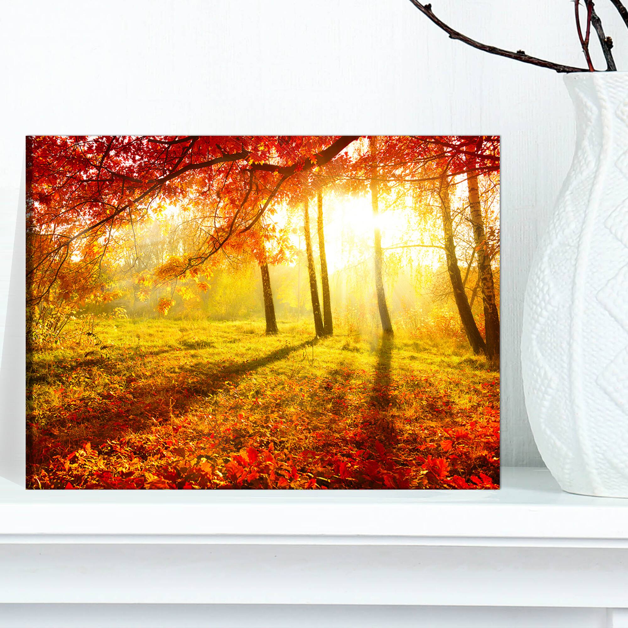 Designart - Yellow Red Fall Trees and Leaves