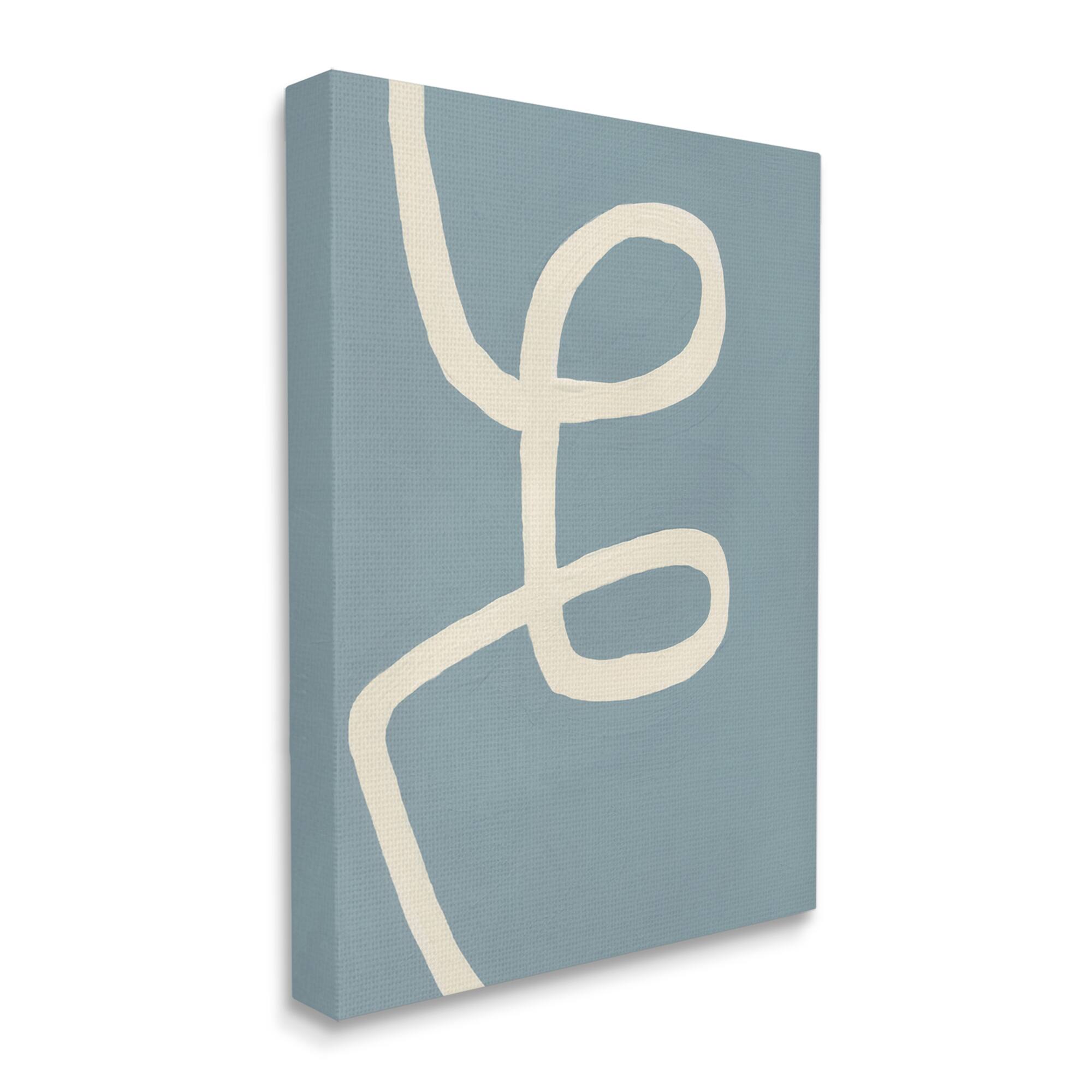 Stupell Industries Abstract Curved Line Off-White & Blue Wall Art