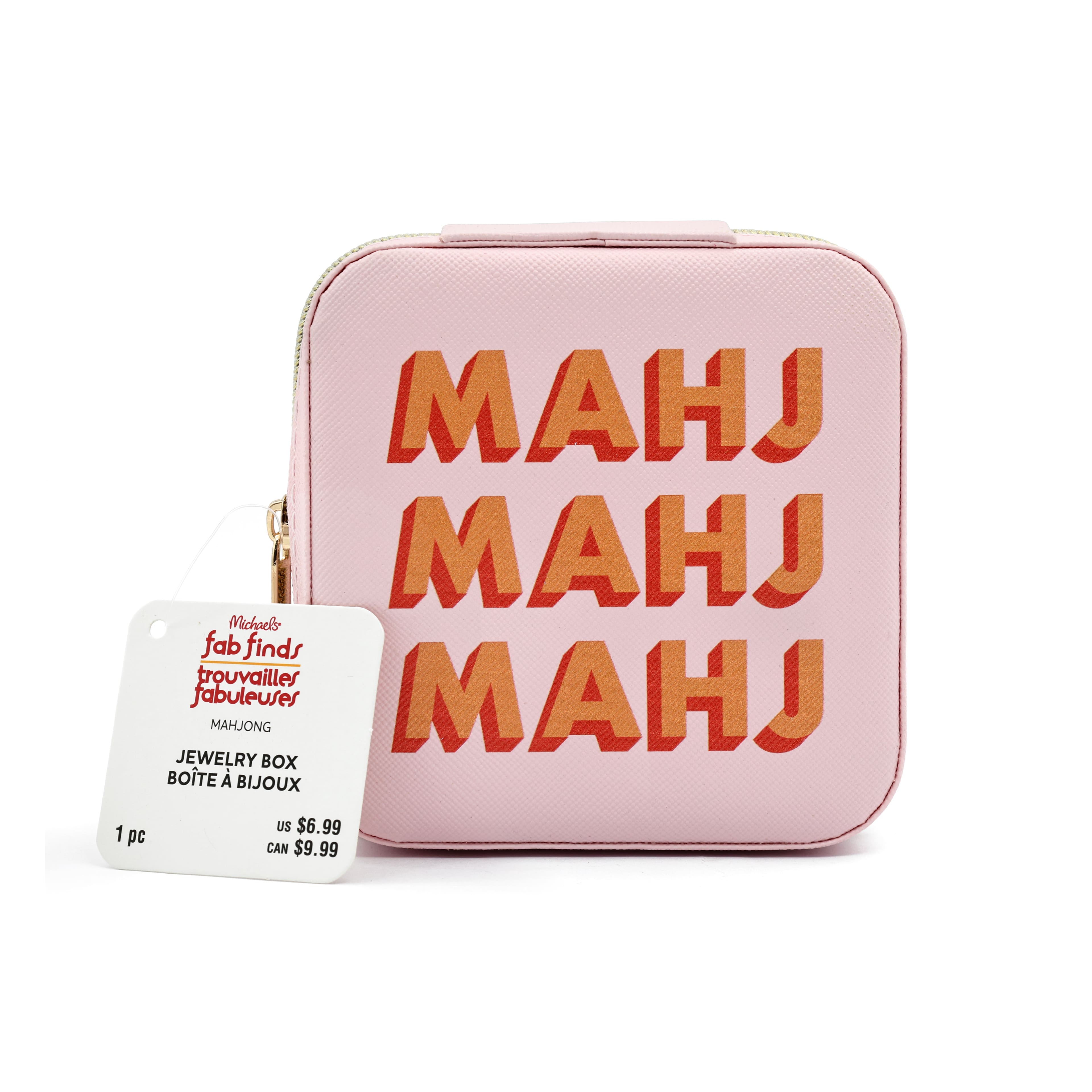 4" Pink Mahjong Jewelry Box by Fab Finds