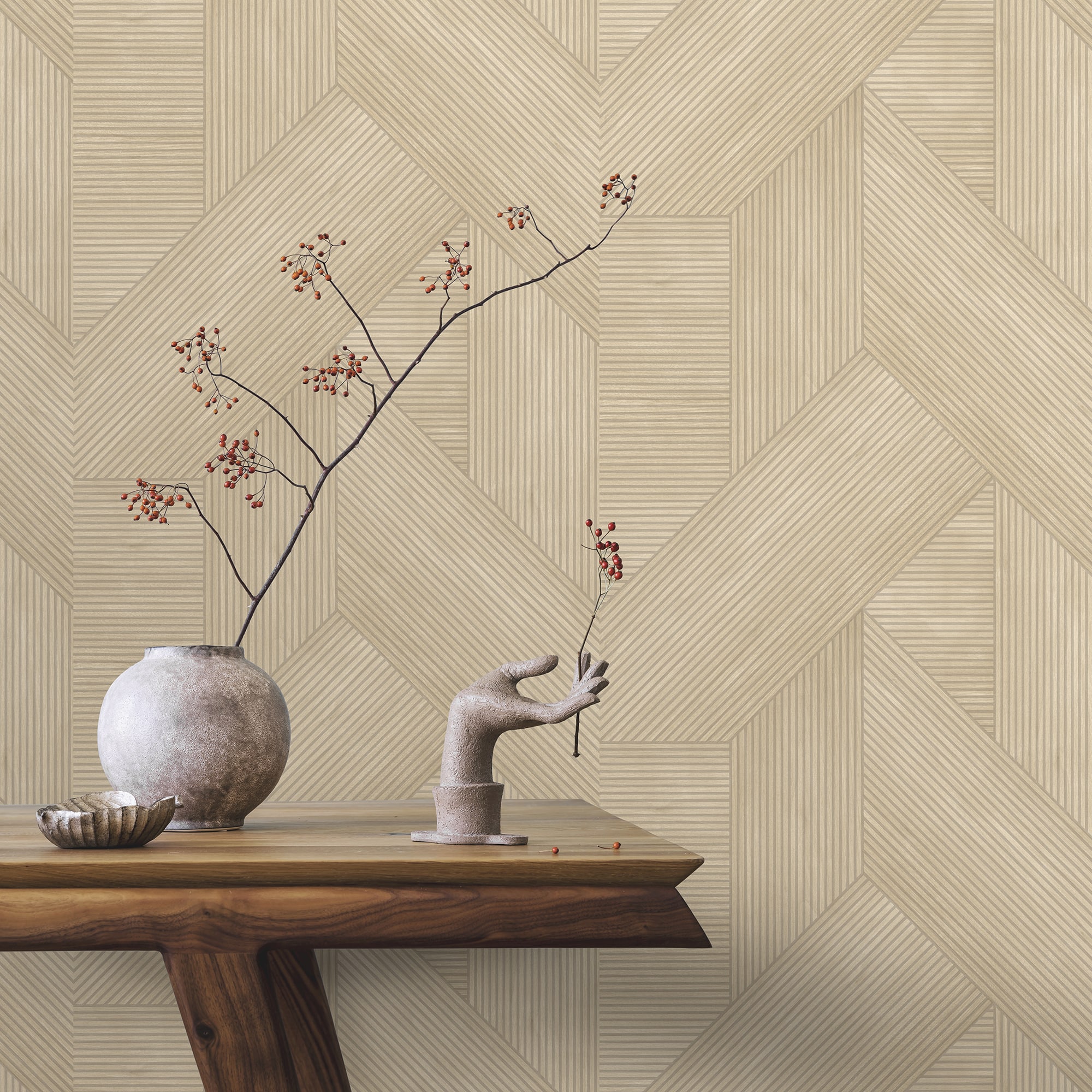 Designs Direct Sculpted Chevron Wood Panels Wallpaper