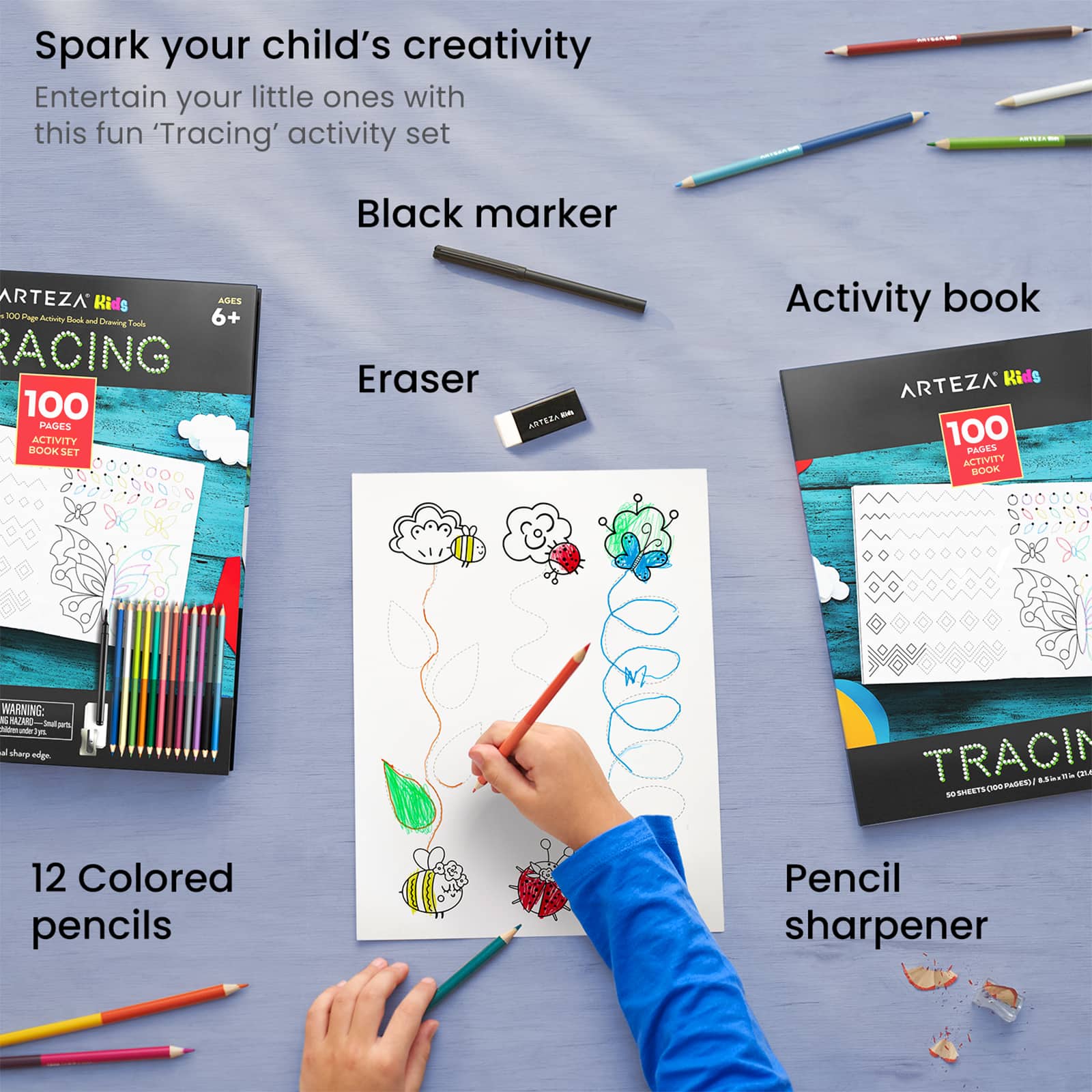 Arteza® Kids Activity Book, Tracing, 50 pages