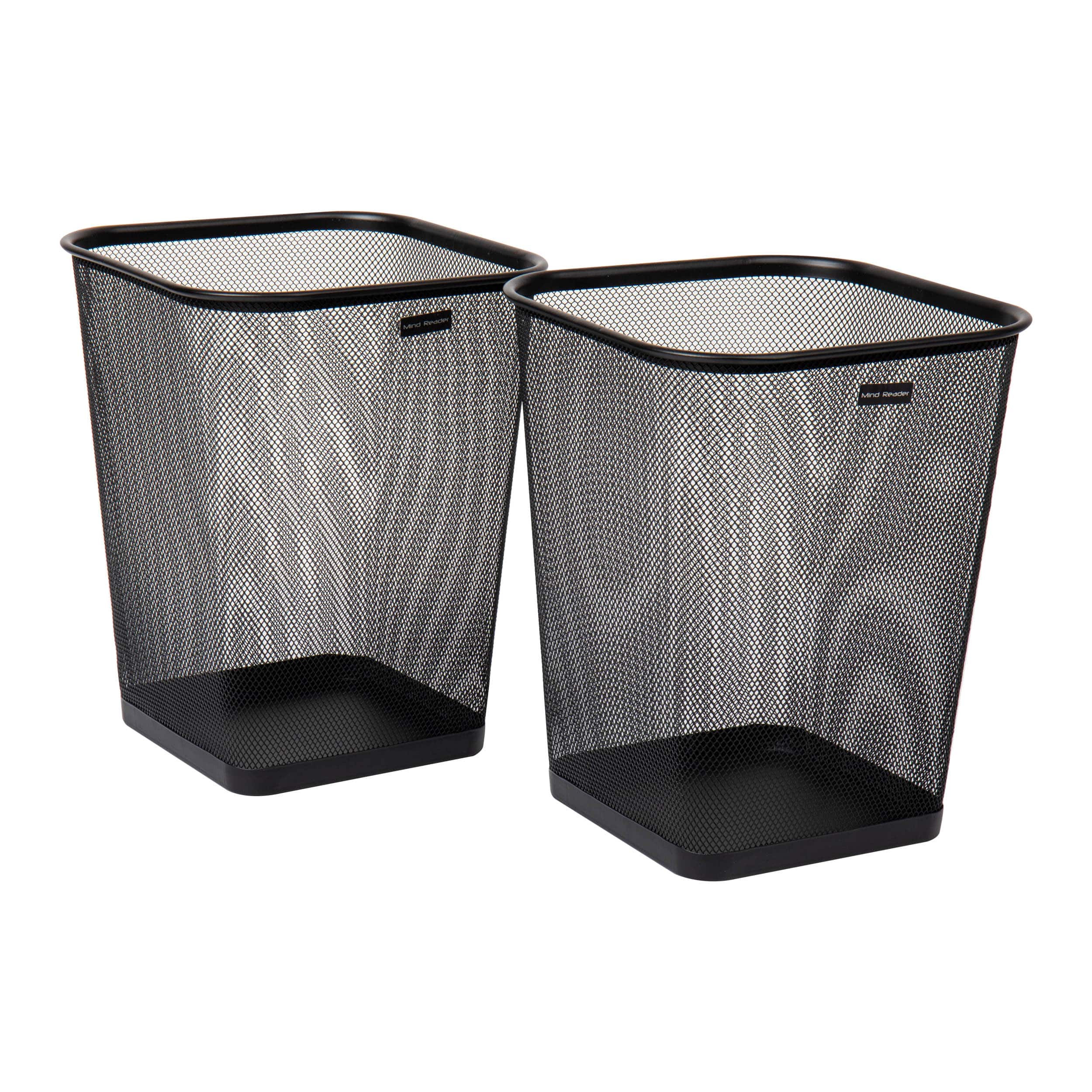 Mind Reader 2 Piece Square Metal Mesh Waste Basket Set