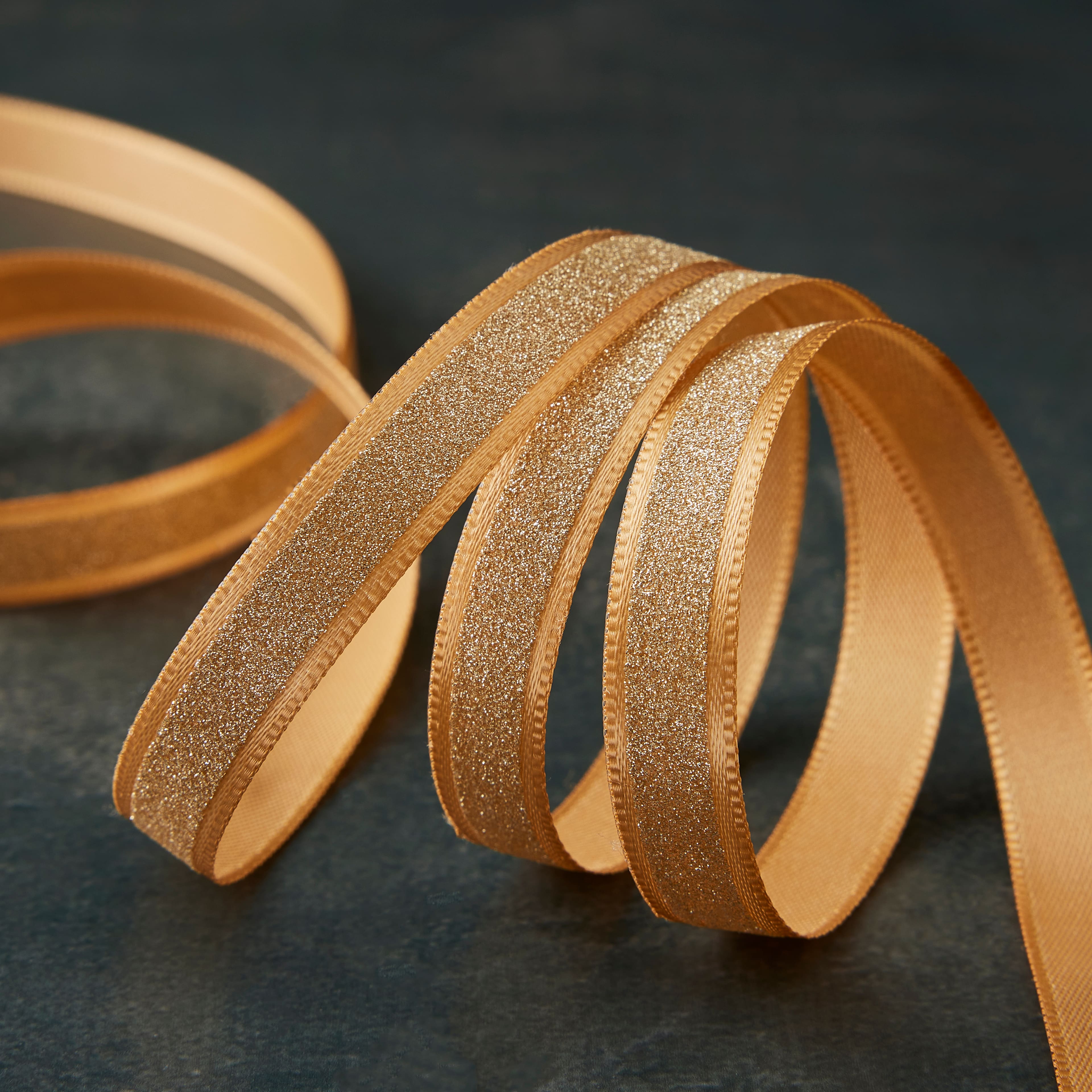 12 Pack: 3/8" x 7yd. Satin Glitter Ribbon by Celebrate It