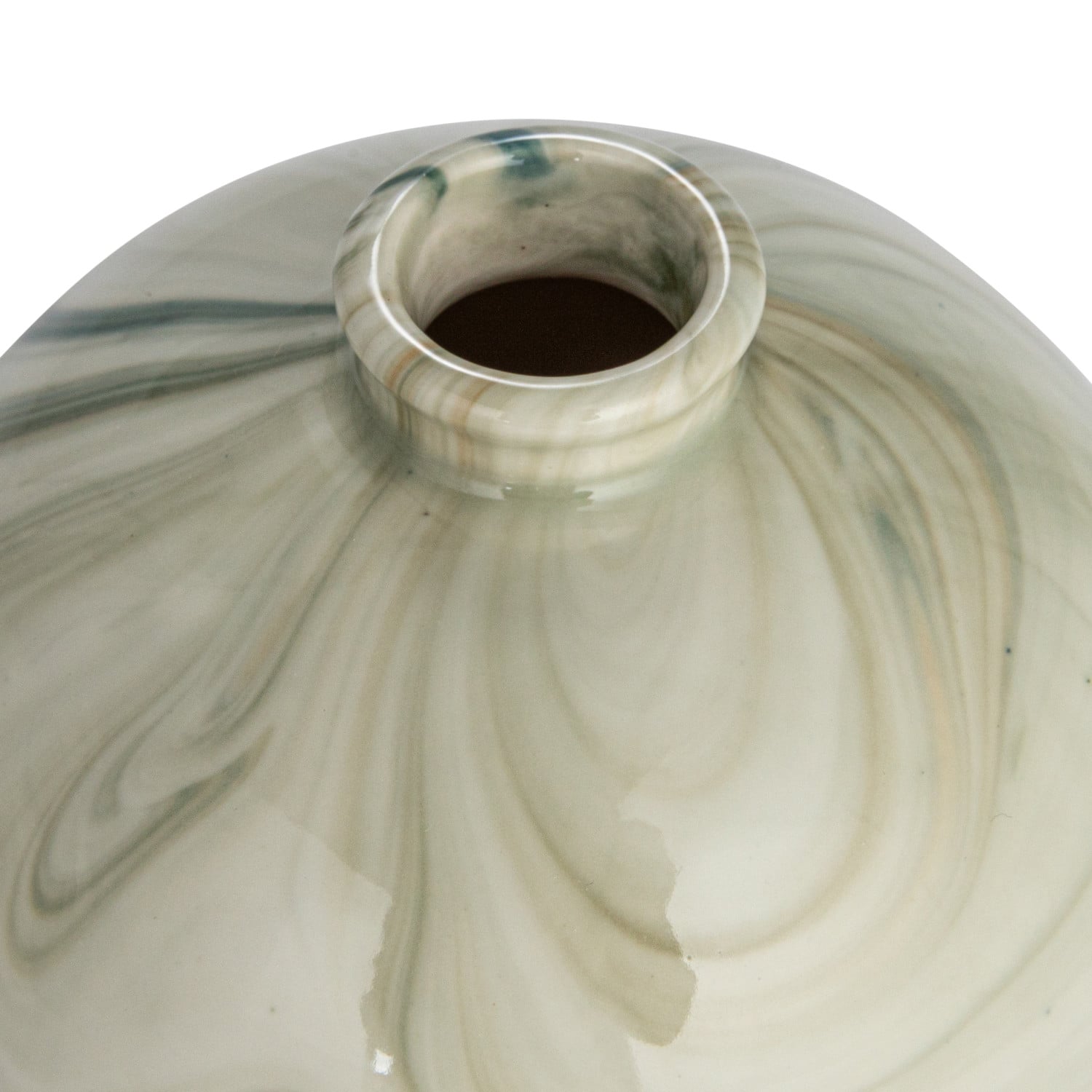 Hello Honey® Green Decorative Stoneware Vase with Marbled Designs Set
