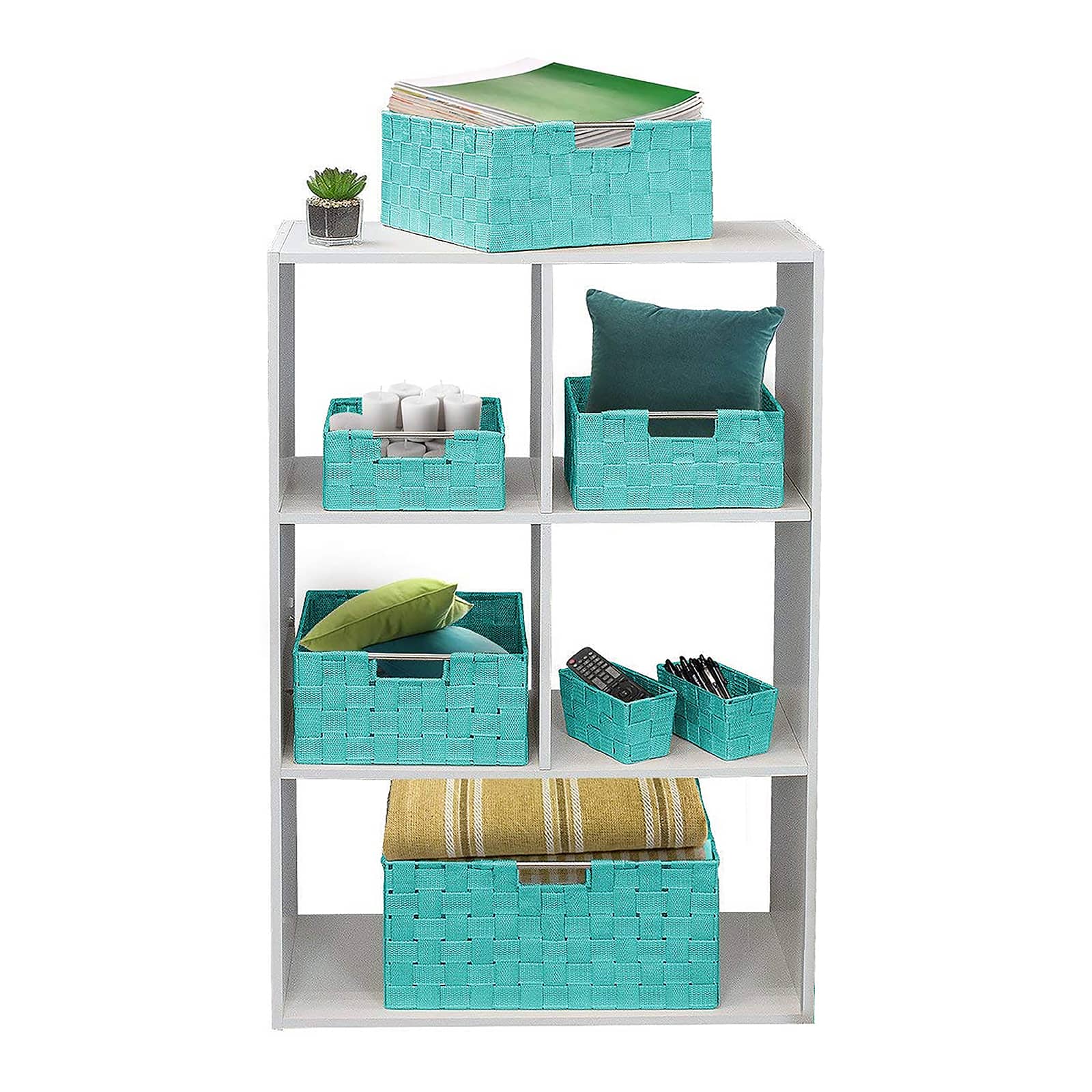 Sorbus 7-Piece Stackable Tote Basket Set with Handles