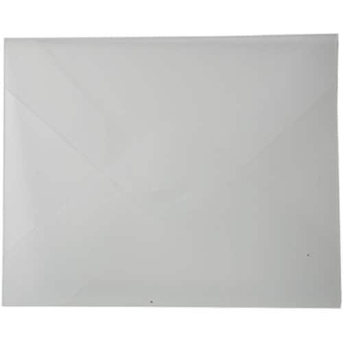 JAM Paper Clear Frost Letter Booklet Plastic Portfolio with Tuck Flap Closure 9.5" x 12.375"