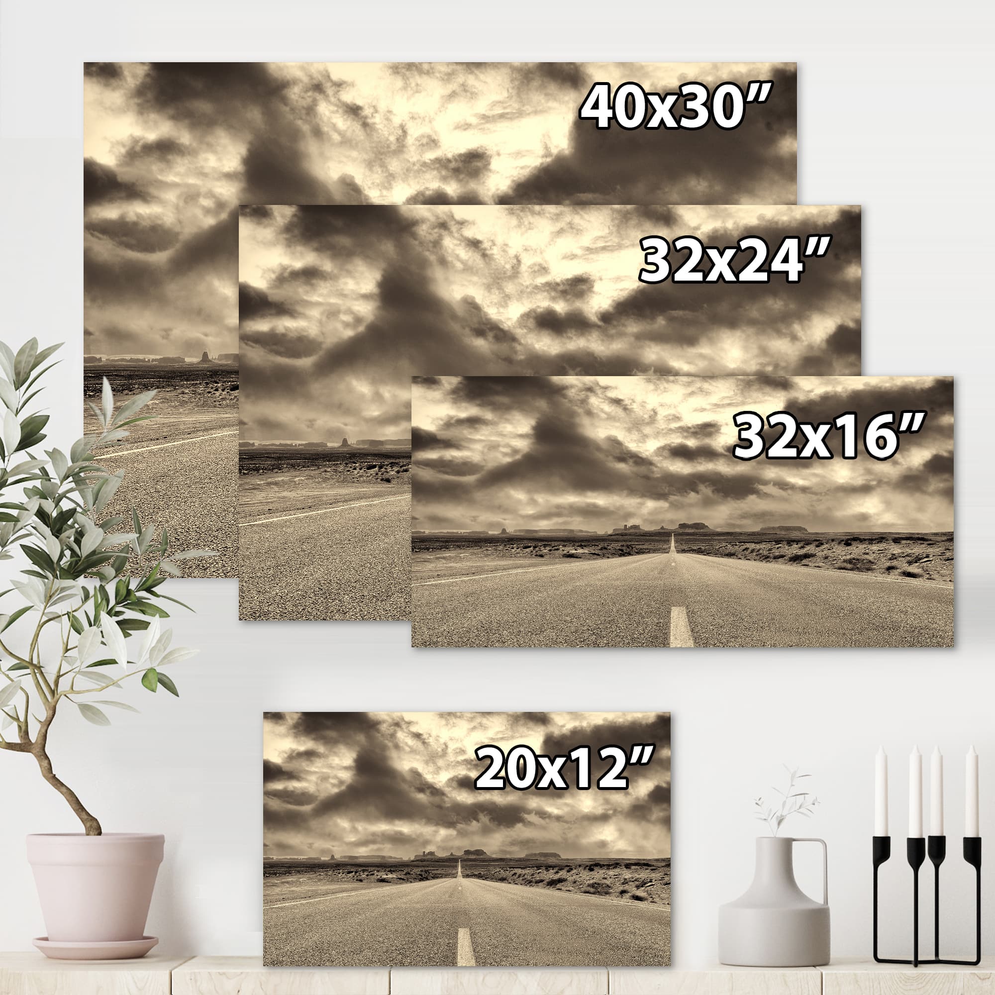 Designart - The Road To Monument Valley - Traditional Canvas Wall Art Print