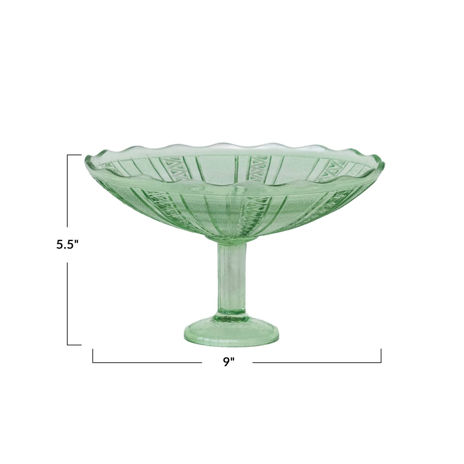 Hello Honey® 9" Emerald Green Elegance Glass Food Pedestal